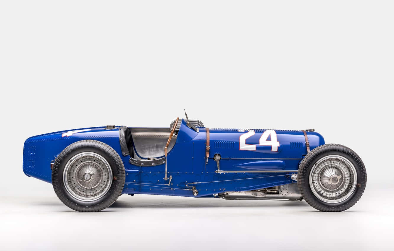 Bugatti Type 35, vintage blue race car, number 24, HD Desktop Wallpaper