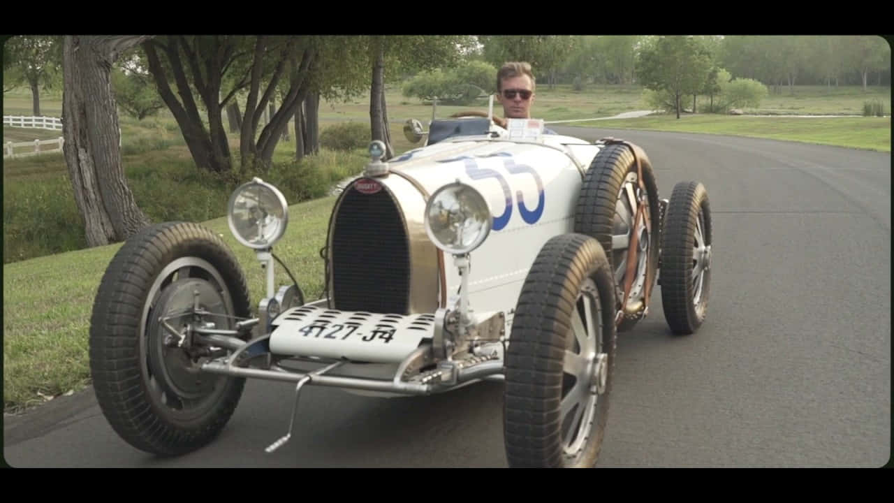 Bugatti Type 35, white, number 55, HD Desktop Wallpaper