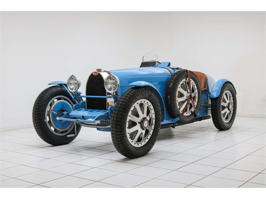 Bugatti Type 35, vintage blue, chrome accents, SD Desktop Wallpaper