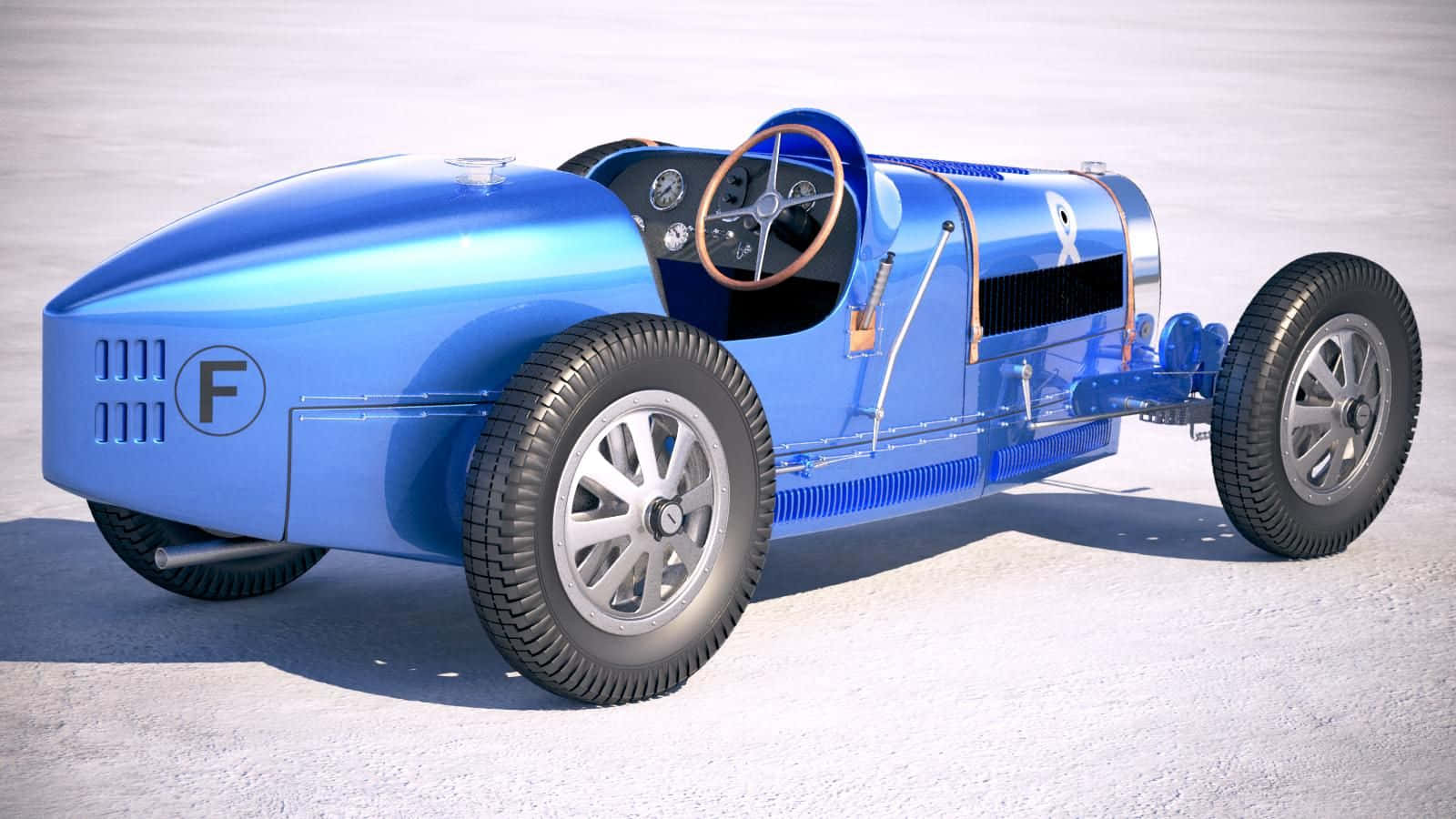 Bugatti Type 41 Royale, vintage blue, wooden steering wheel, HD Desktop Wallpaper