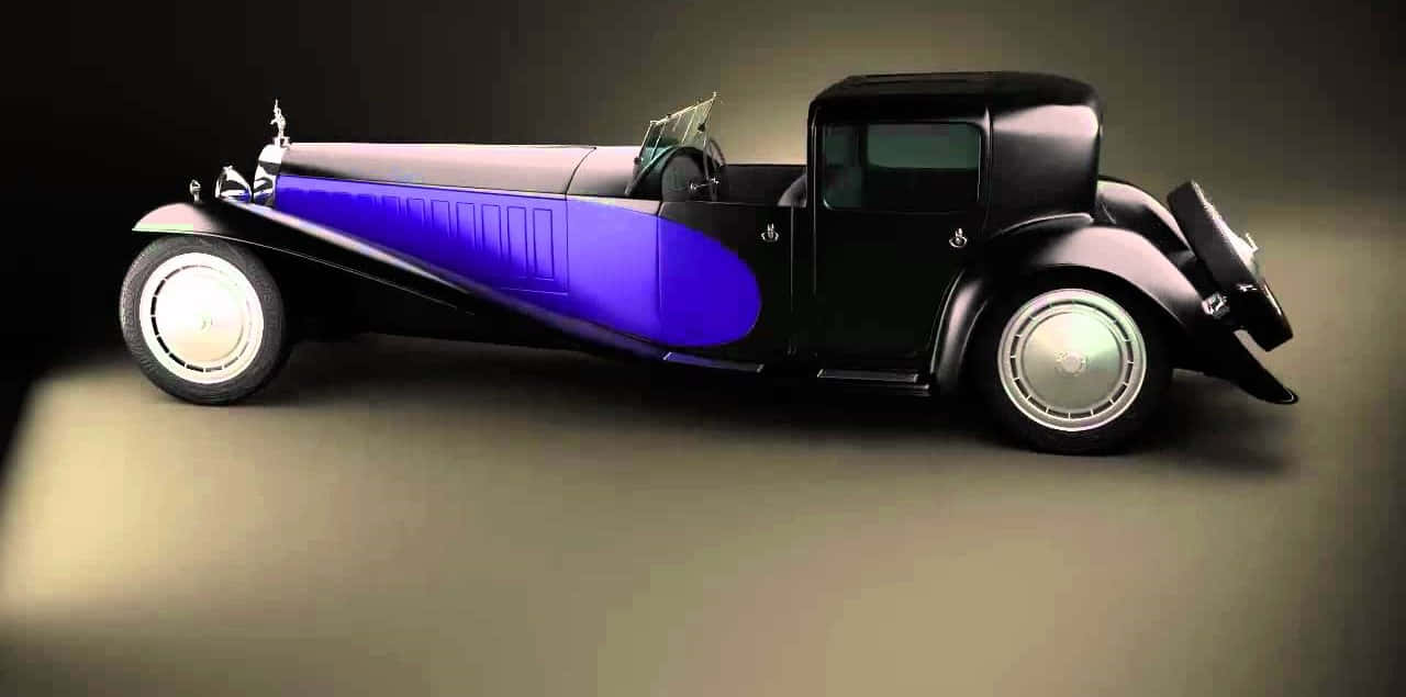 Bugatti Type 41 Royale, vintage sports car, bold purple stripe, HD Desktop Wallpaper