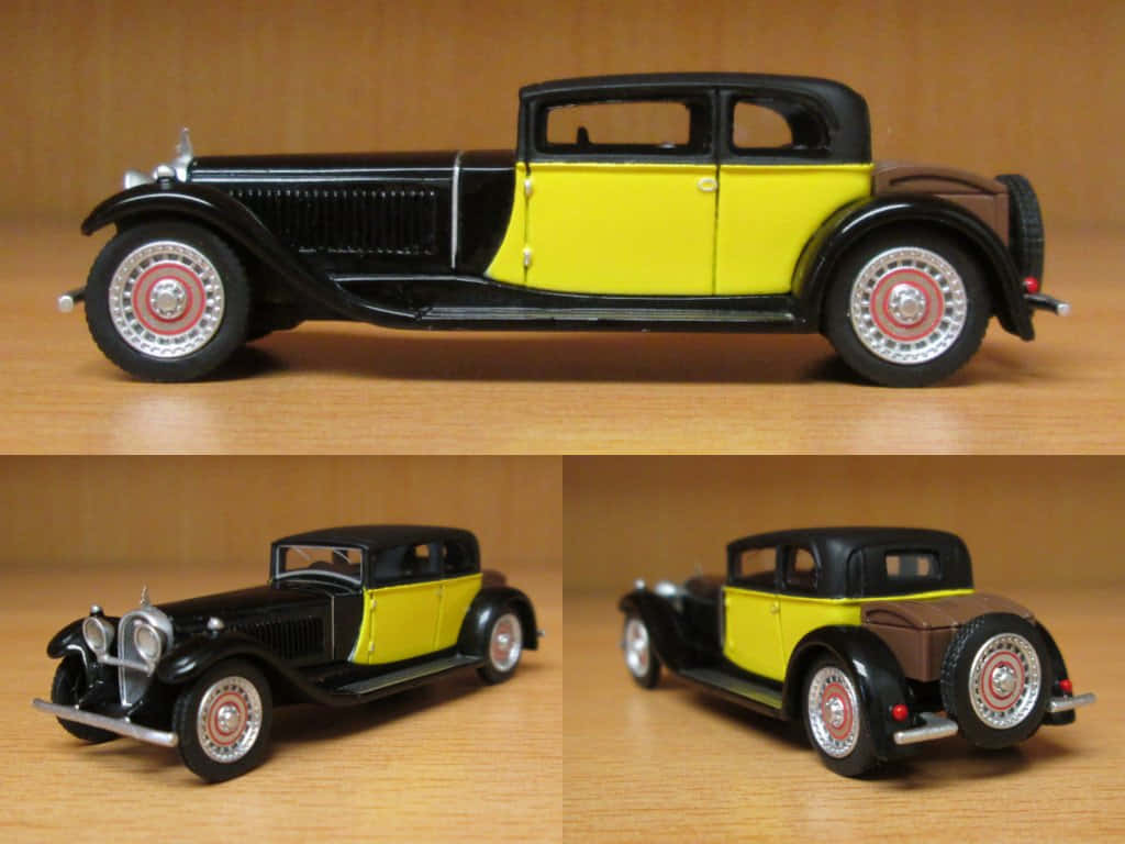 Bugatti Type 41 Royale, black, yellow, SD Desktop Wallpaper