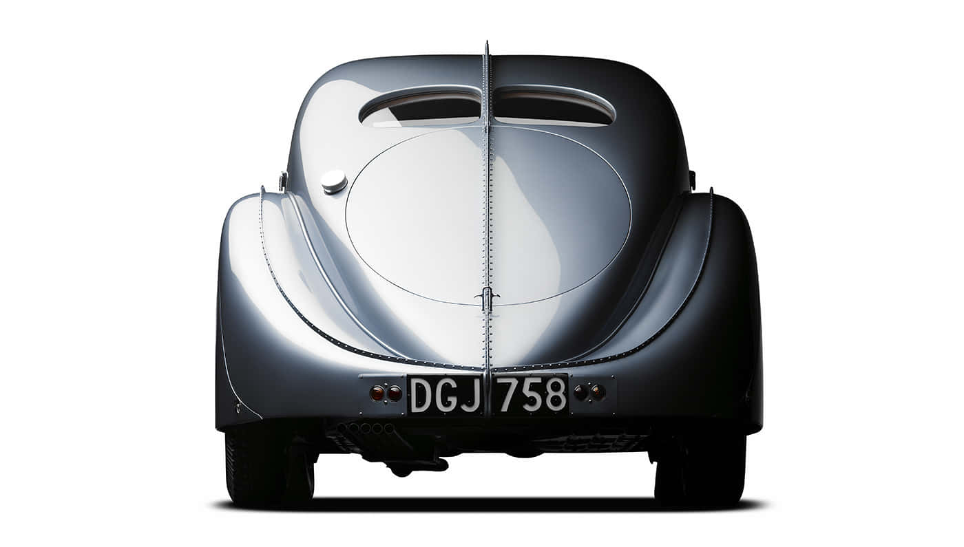 Bugatti Type 57, silver, curved rear design, HD Desktop Wallpaper