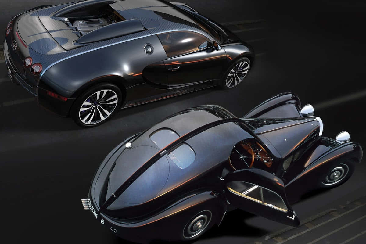 Bugatti Type 57, black, vintage, SD Desktop Wallpaper