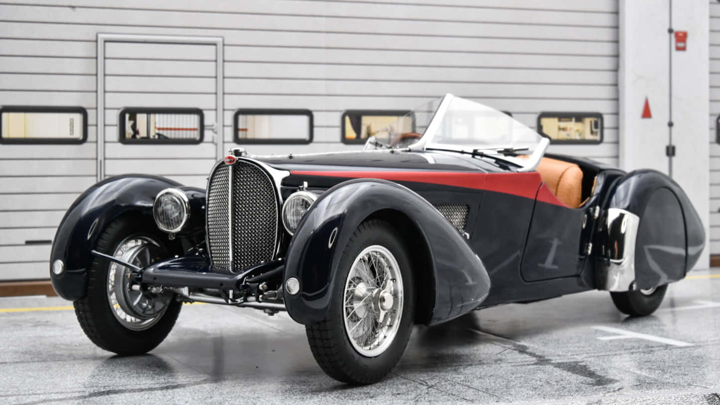 1936 Bugatti Type 57SC Atlantic, black, red accents, HD Desktop Wallpaper
