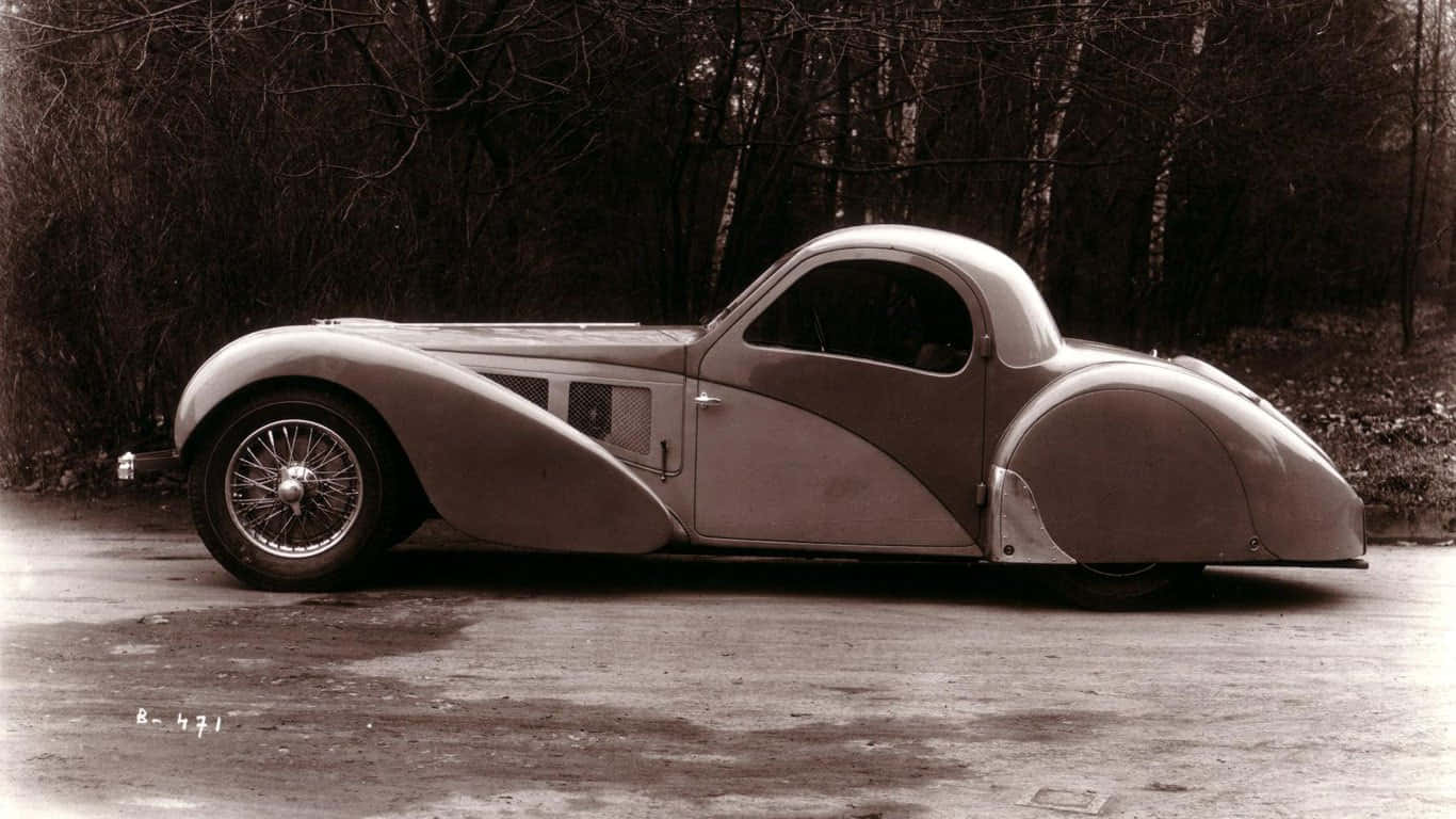 Bugatti Type 57SC Atlantic, shiny black, curved body, HD Desktop Wallpaper