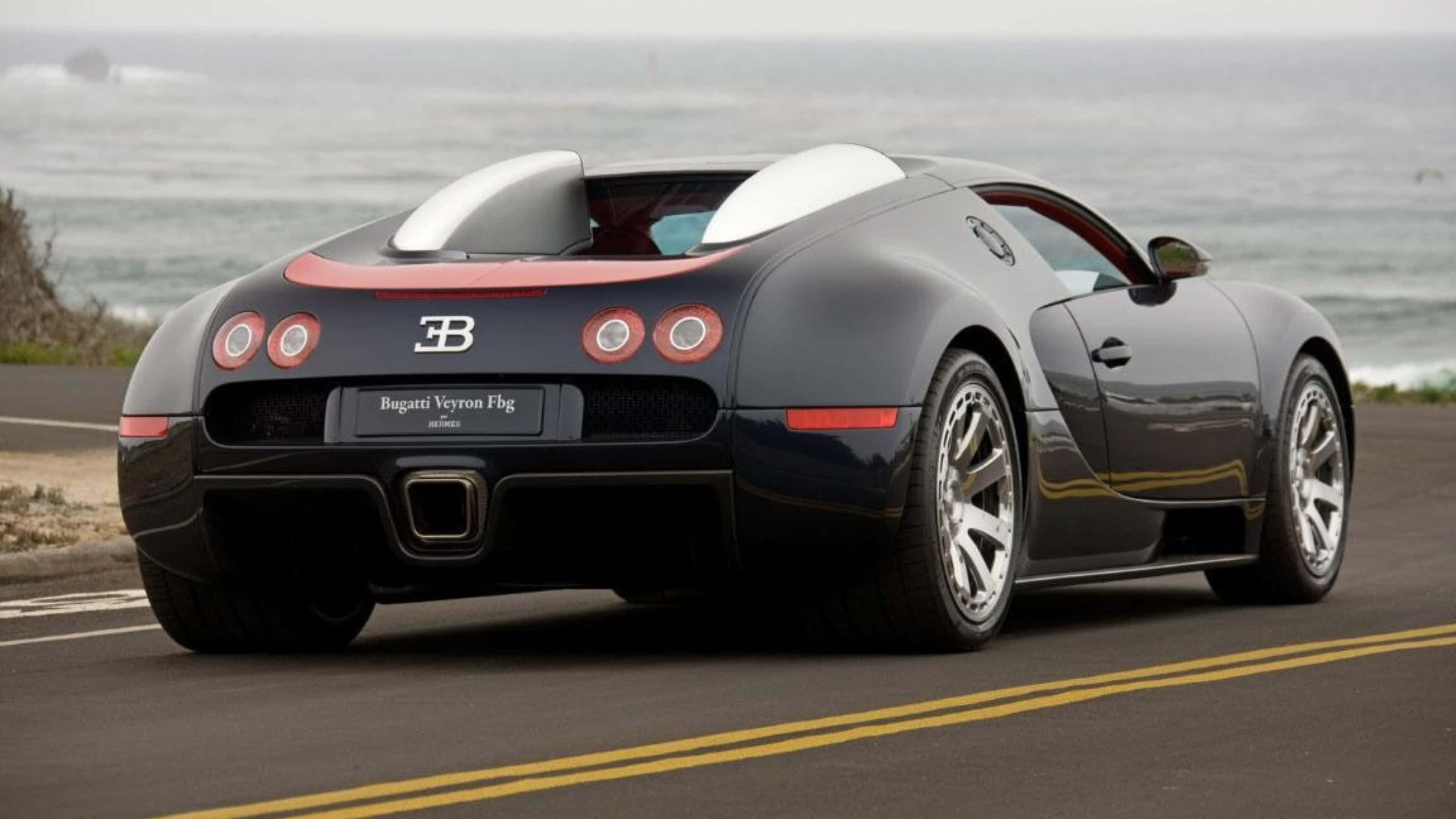 Bugatti Veyron, Fbg convertible, coastal road, 4K Desktop Wallpaper
