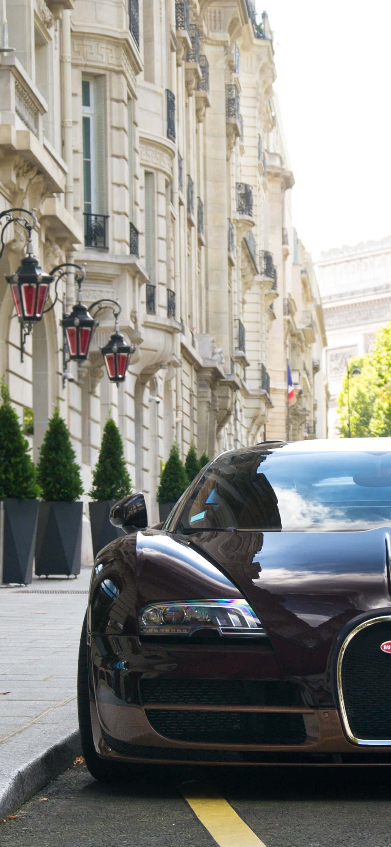 Bugatti Veyron, maroon, glossy, 2K Phone Wallpaper