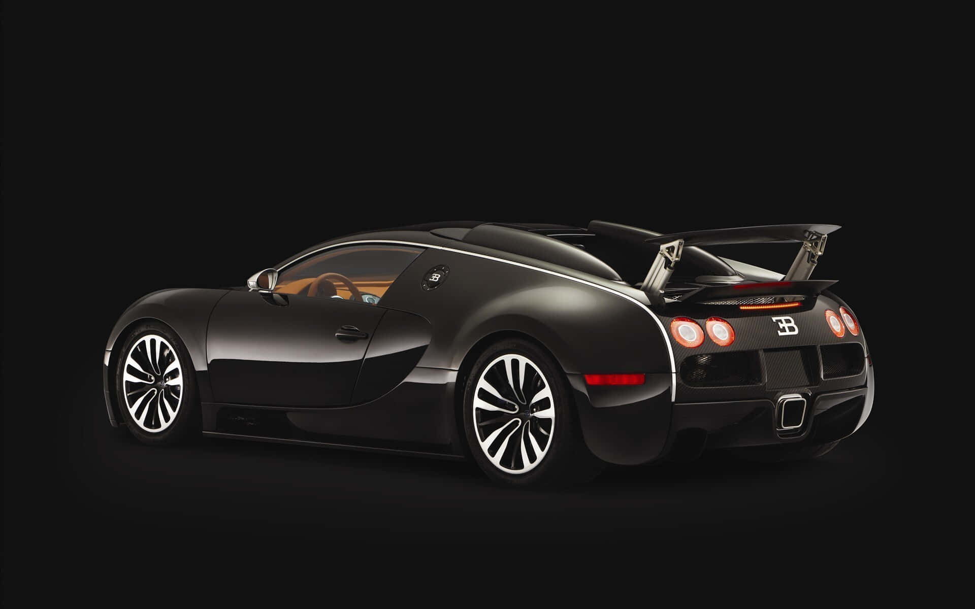 Bugatti Veyron, black, rear wing, Full HD Desktop Wallpaper