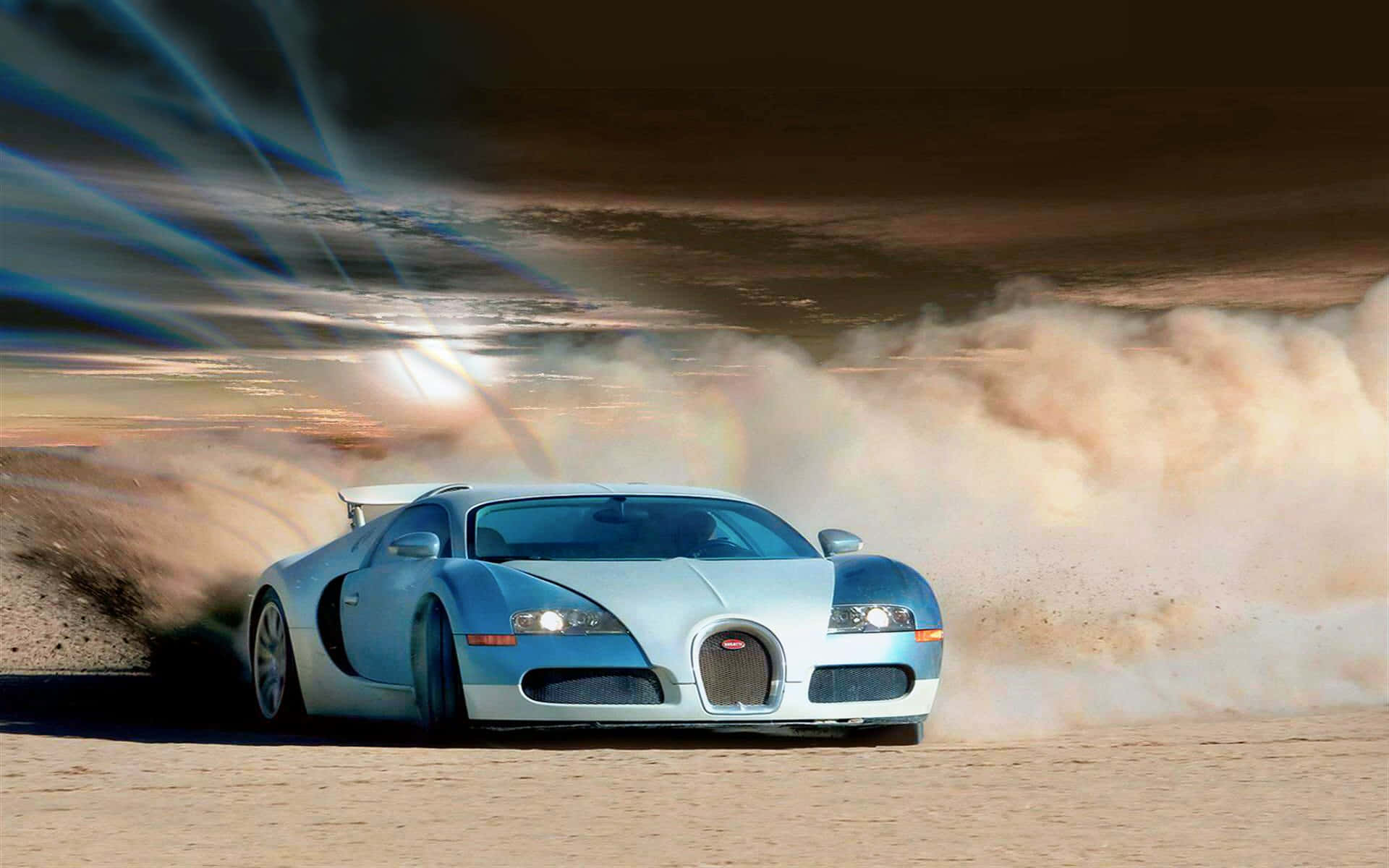 Bugatti Veyron, silver, desert, Full HD Desktop Wallpaper