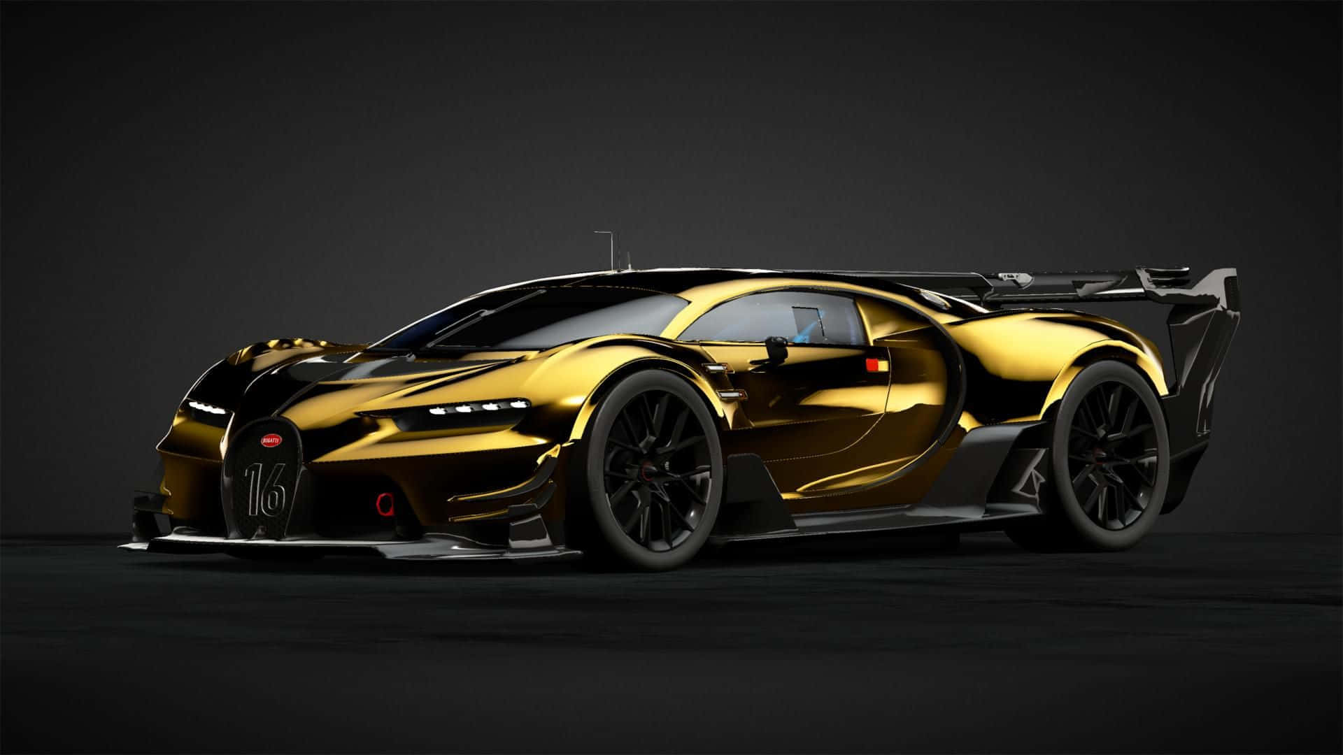 Bugatti Veyron, gold, black accents, Full HD Desktop Wallpaper