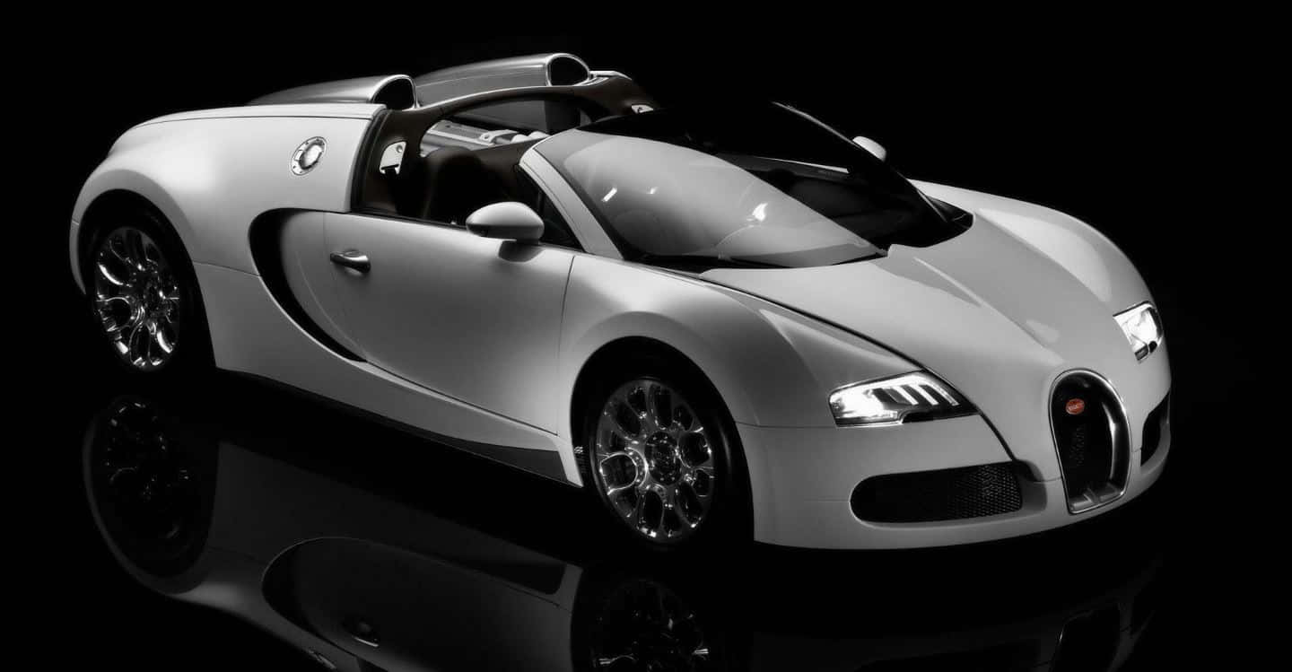 Bugatti Veyron, sleek silver, studio lights, HD Desktop Wallpaper