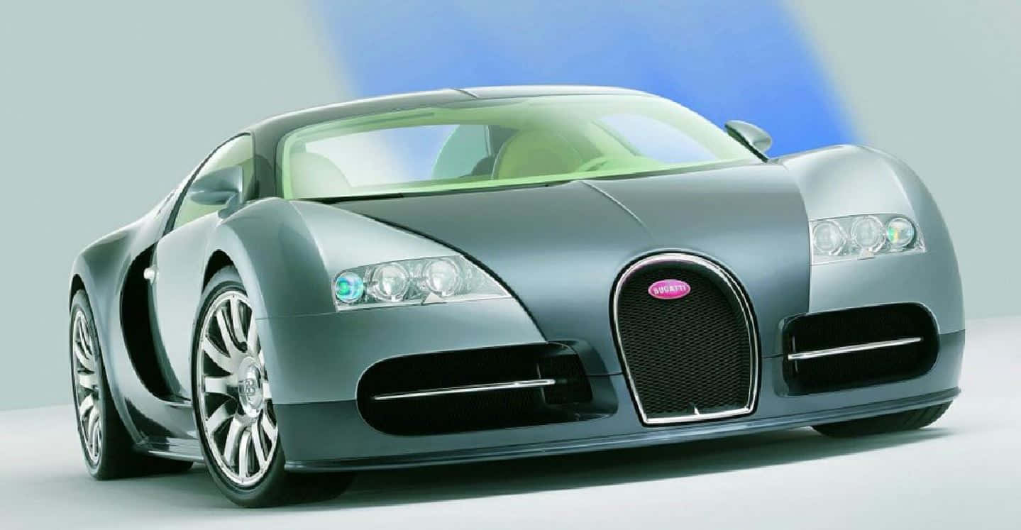 Bugatti Veyron, silver, glowing headlights, HD Desktop Wallpaper