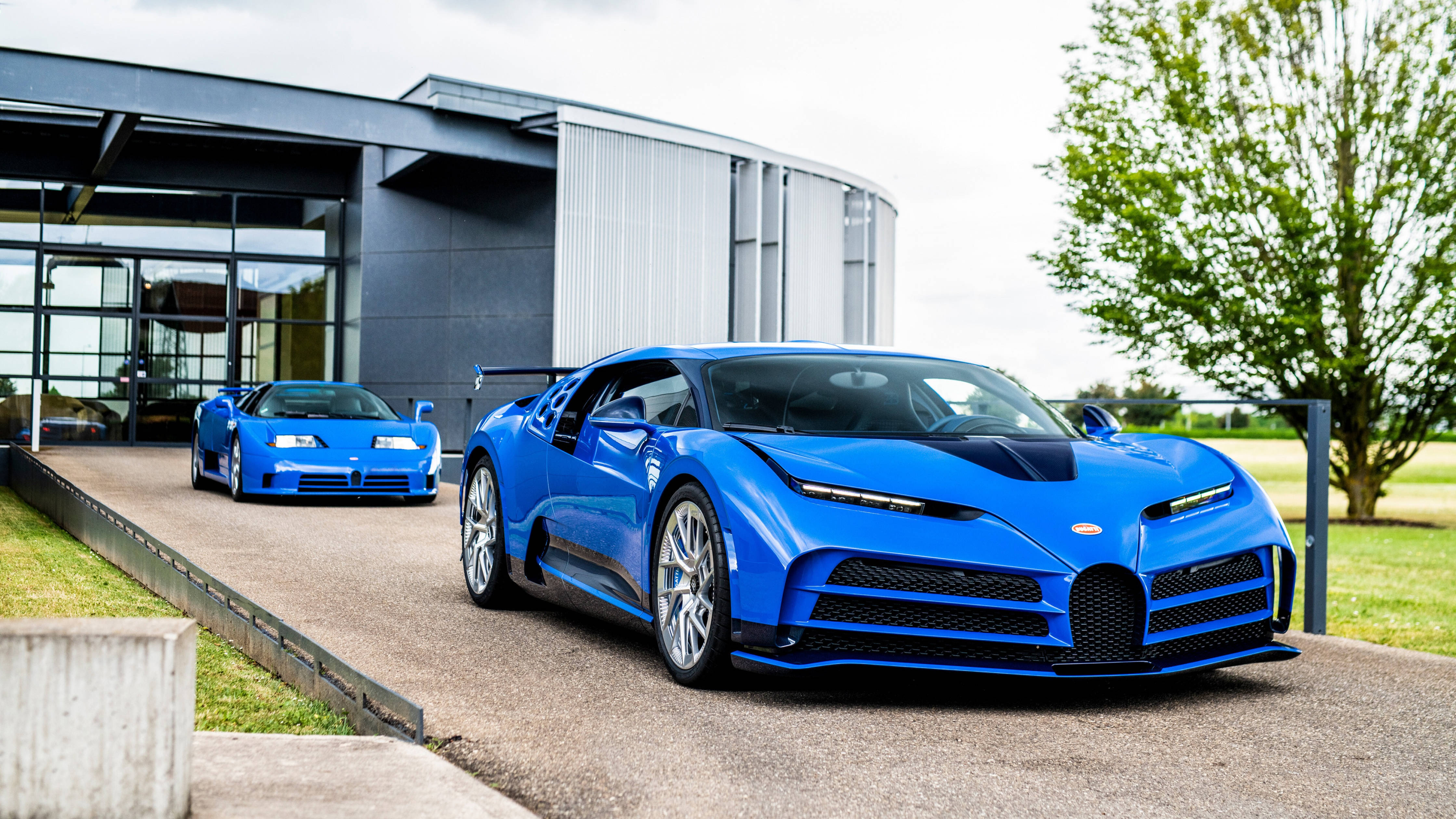 Bugatti, blue, hypercars, 4K Desktop Wallpaper