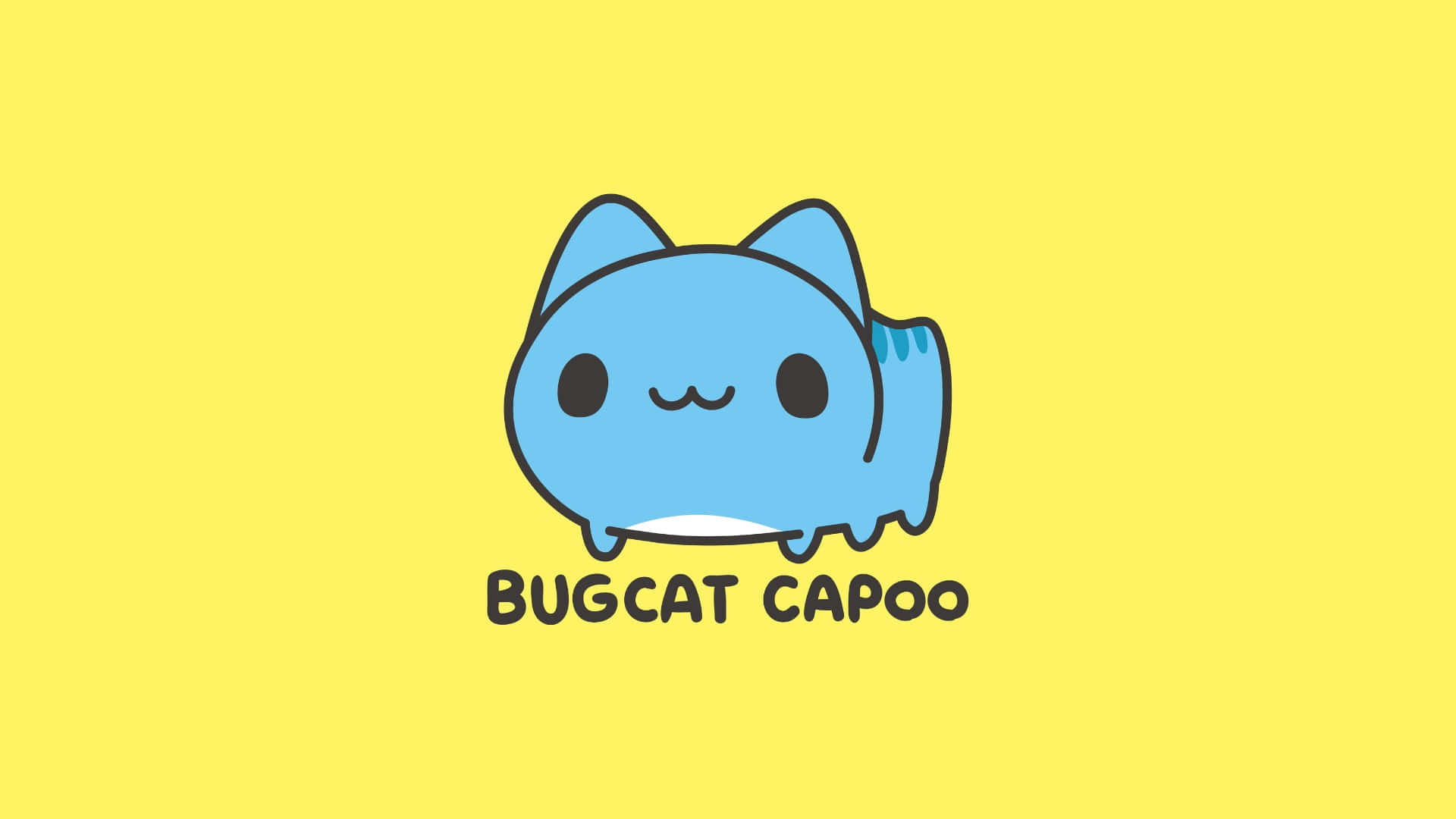 Bugcat Capoo, blue cartoon cat, smiling face, Full HD Desktop Wallpaper