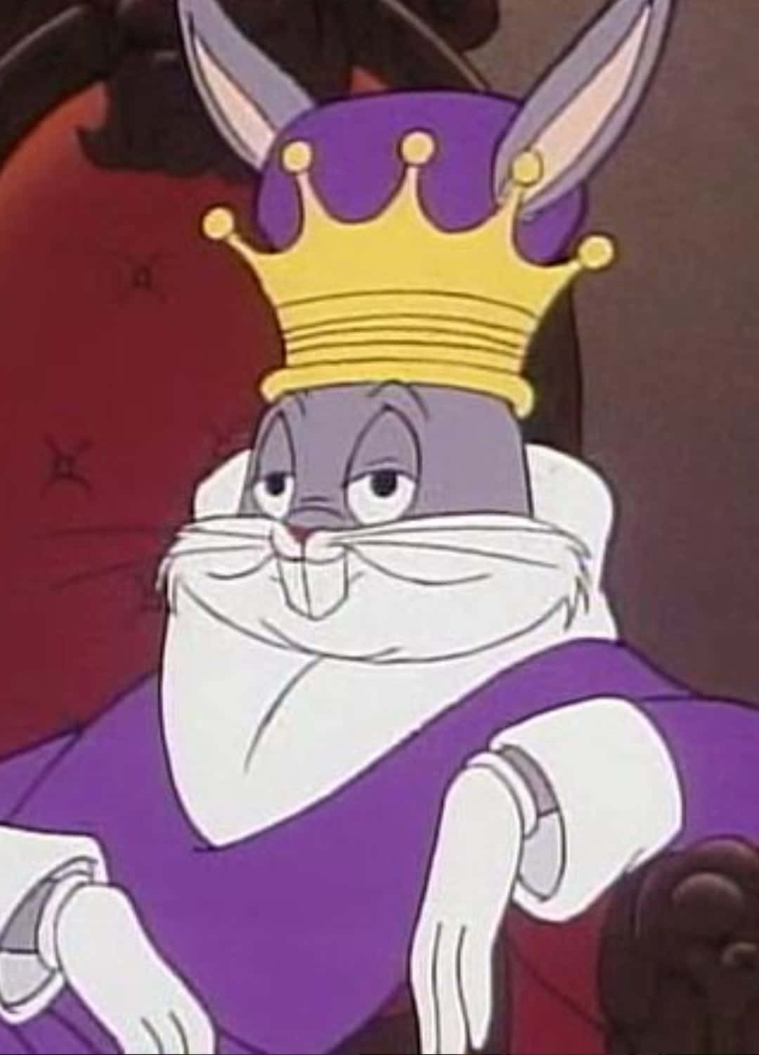 Bugs Bunny, purple crown, red throne, HD Phone Wallpaper