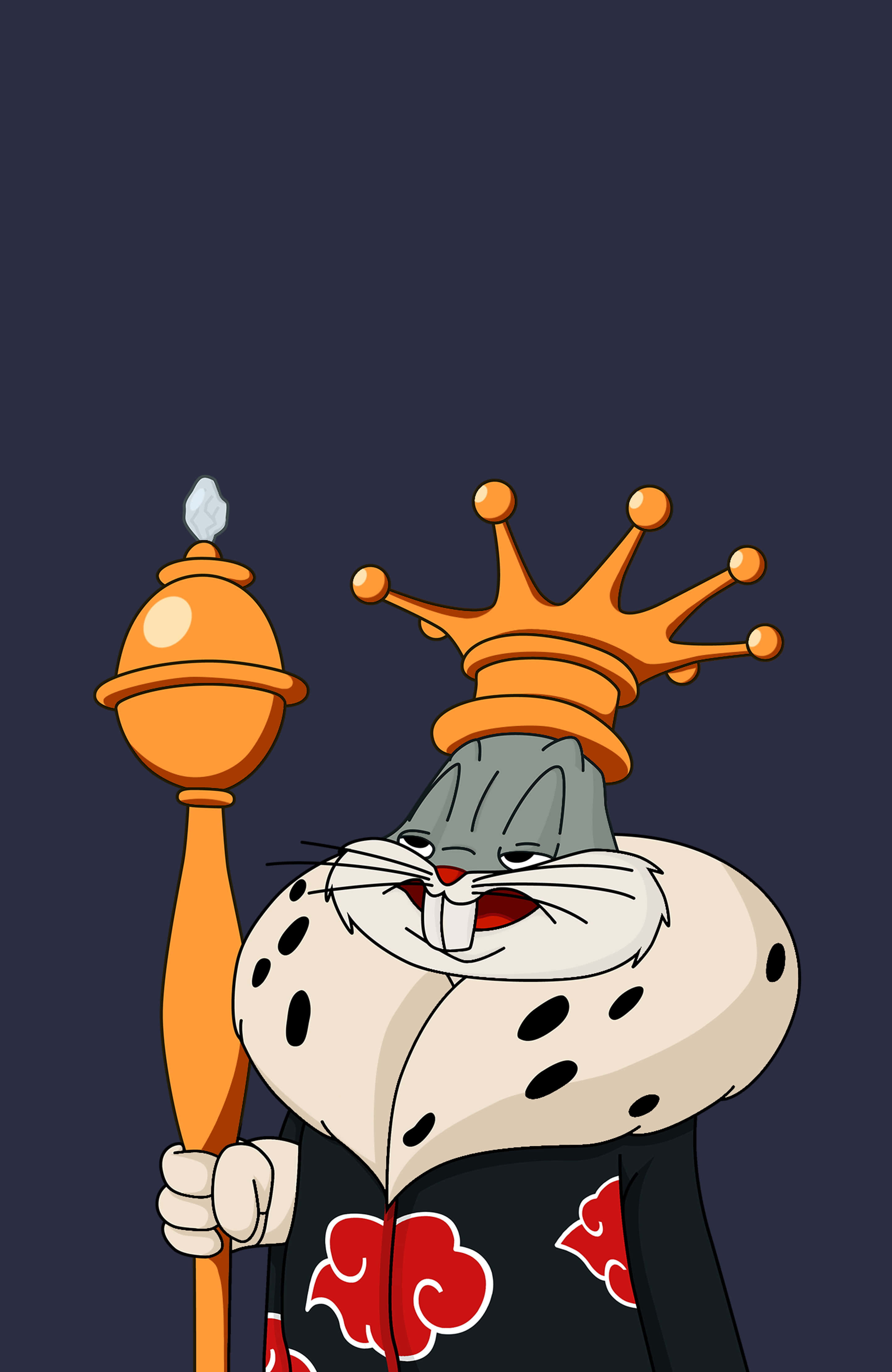 Bugs Bunny, iPhone, crown, 4K Phone Wallpaper