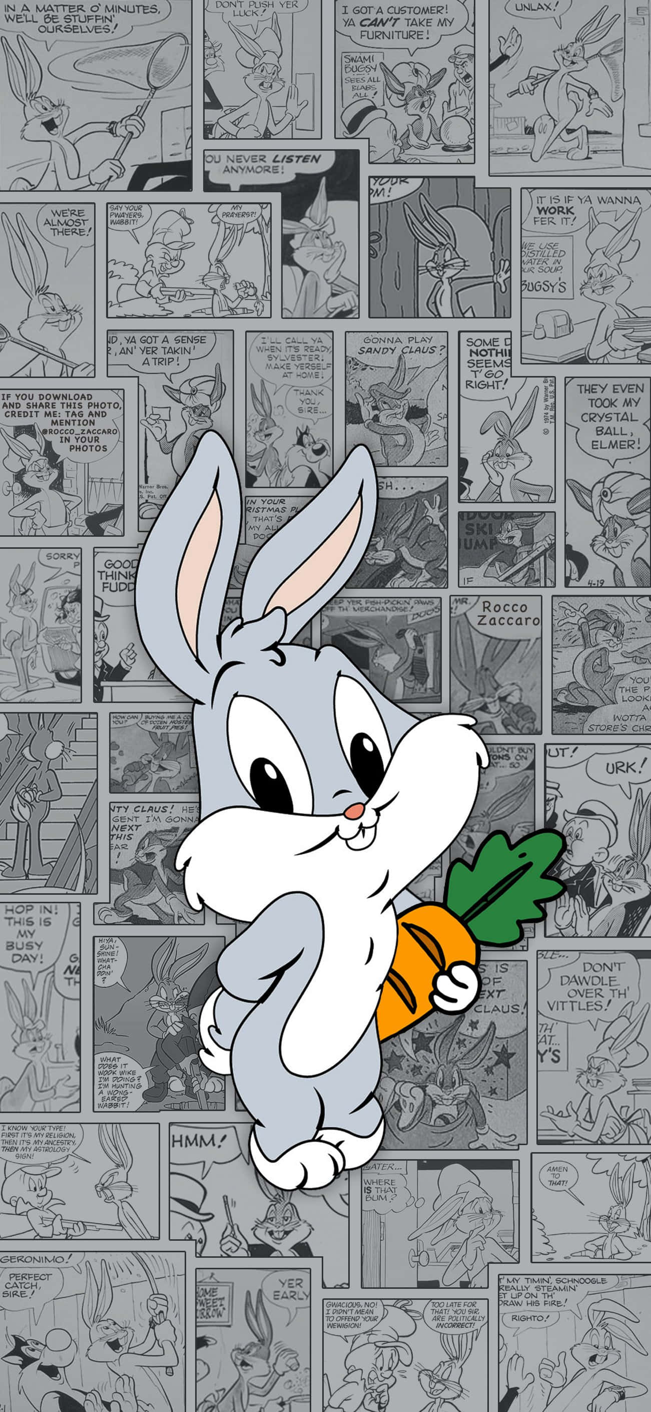 Bugs Bunny, iPhone, carrot, 2K Phone Wallpaper