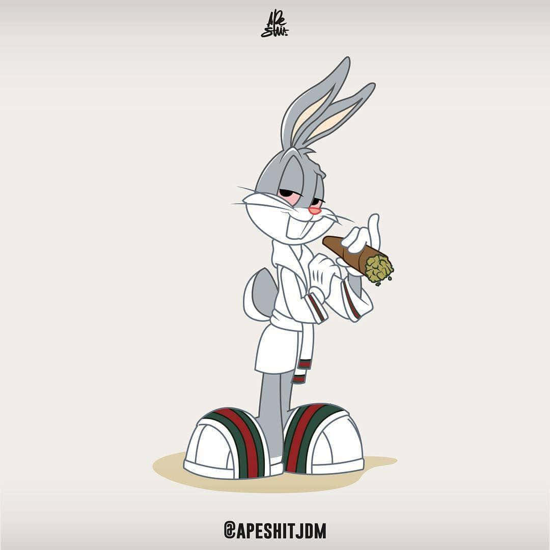 Bugs Bunny Supreme, cartoon rabbit, white robe, SD Desktop Wallpaper