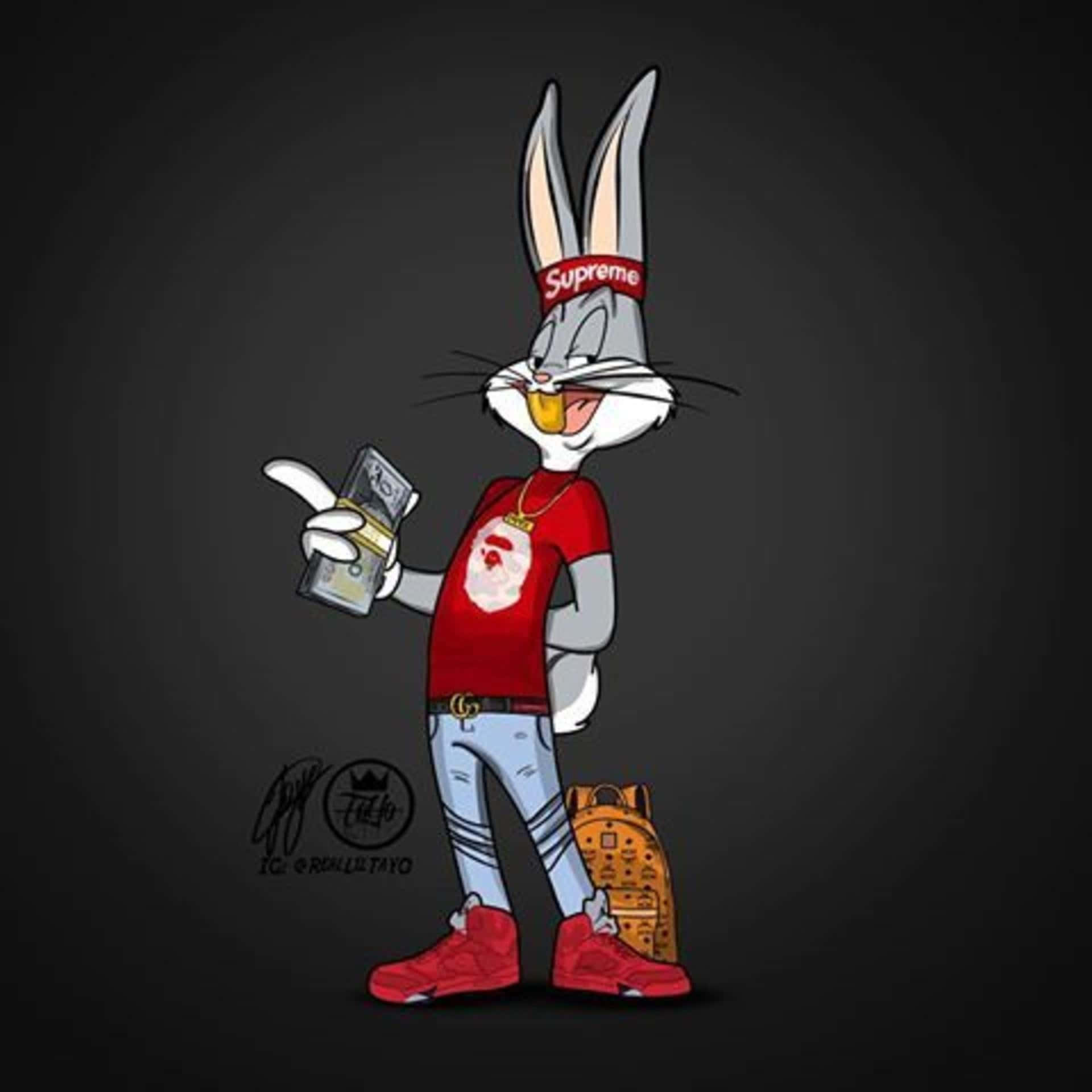 Bugs Bunny Supreme, luxury streetwear, cash, Full HD Desktop Wallpaper
