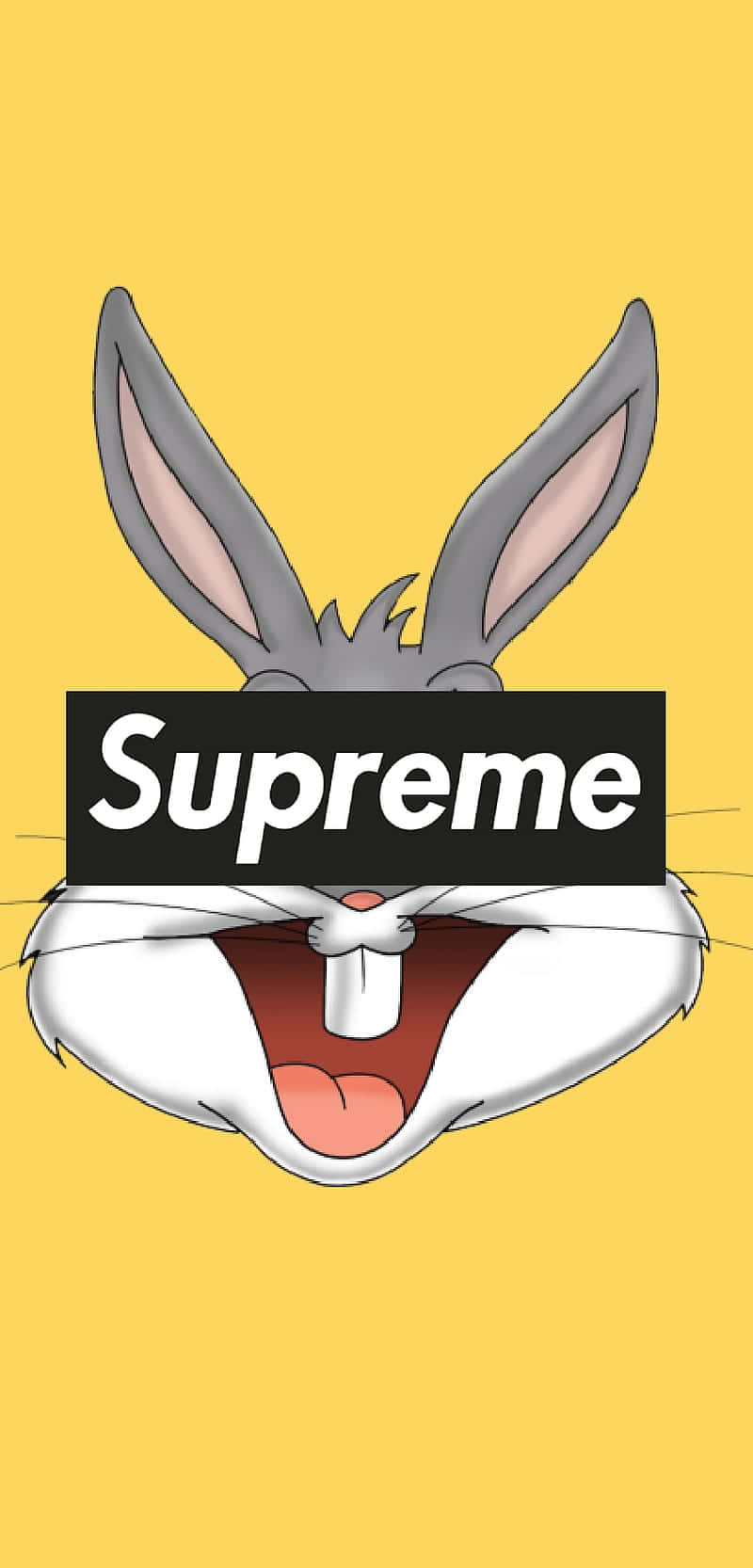 Bugs Bunny, Supreme, yellow background, HD Phone Wallpaper