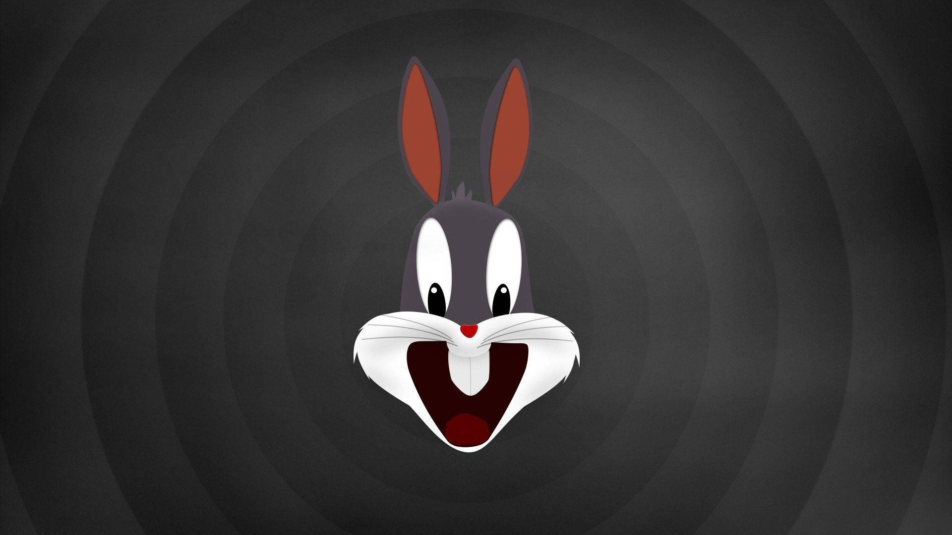 Bugs Bunny, dark gray, swirling background, Full HD Desktop Wallpaper