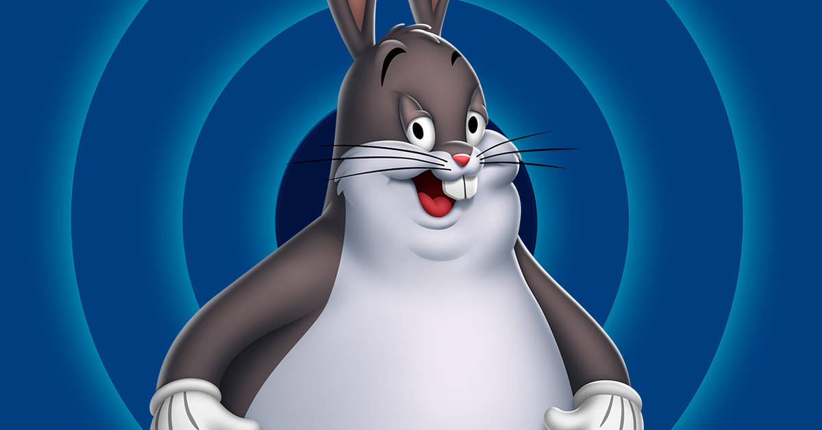 Bugs Bunny, blue target background, grins mischievously, SD Desktop Wallpaper