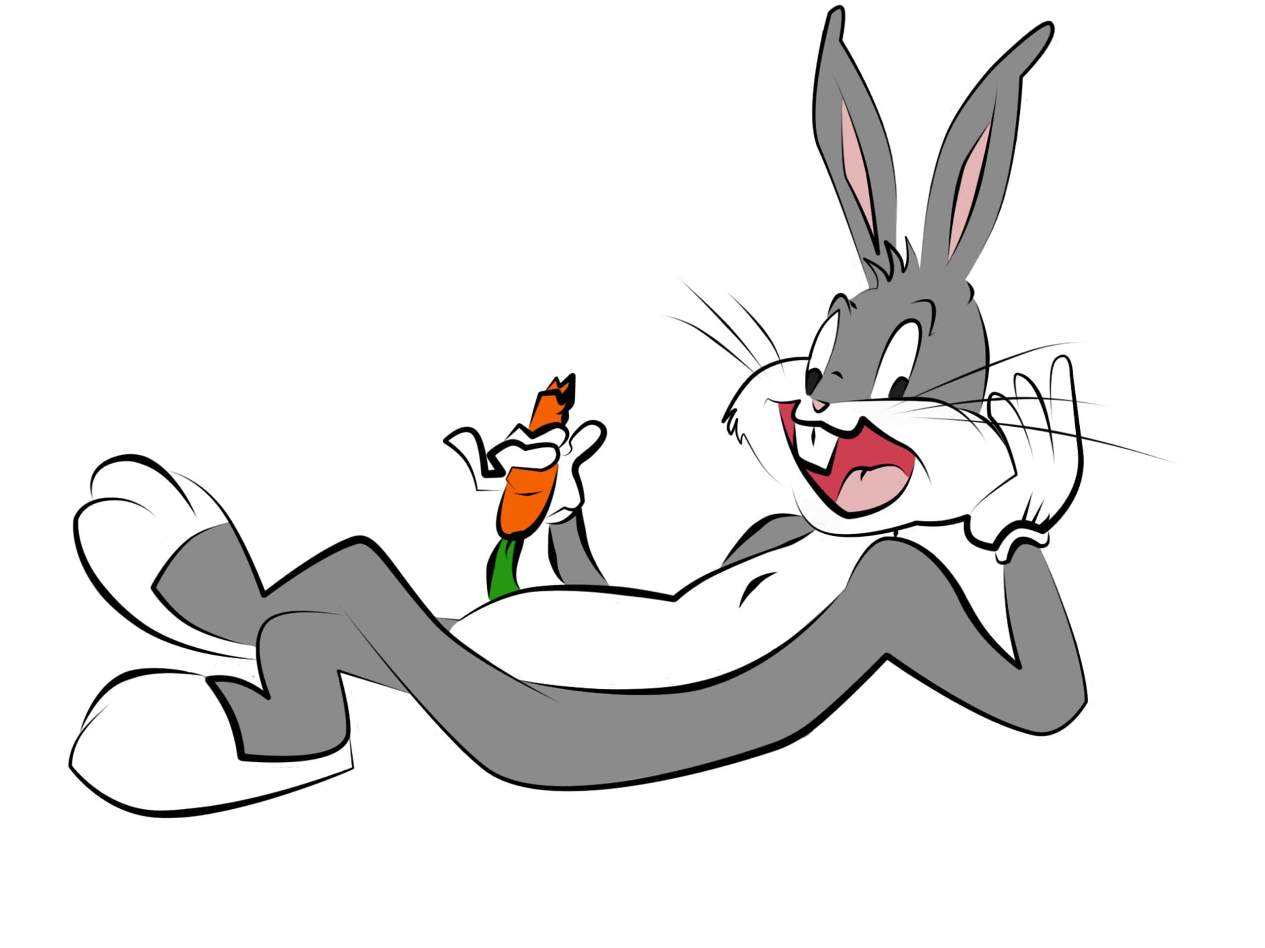 Bugs Bunny, signature outfit, carrot, 2K Desktop Wallpaper