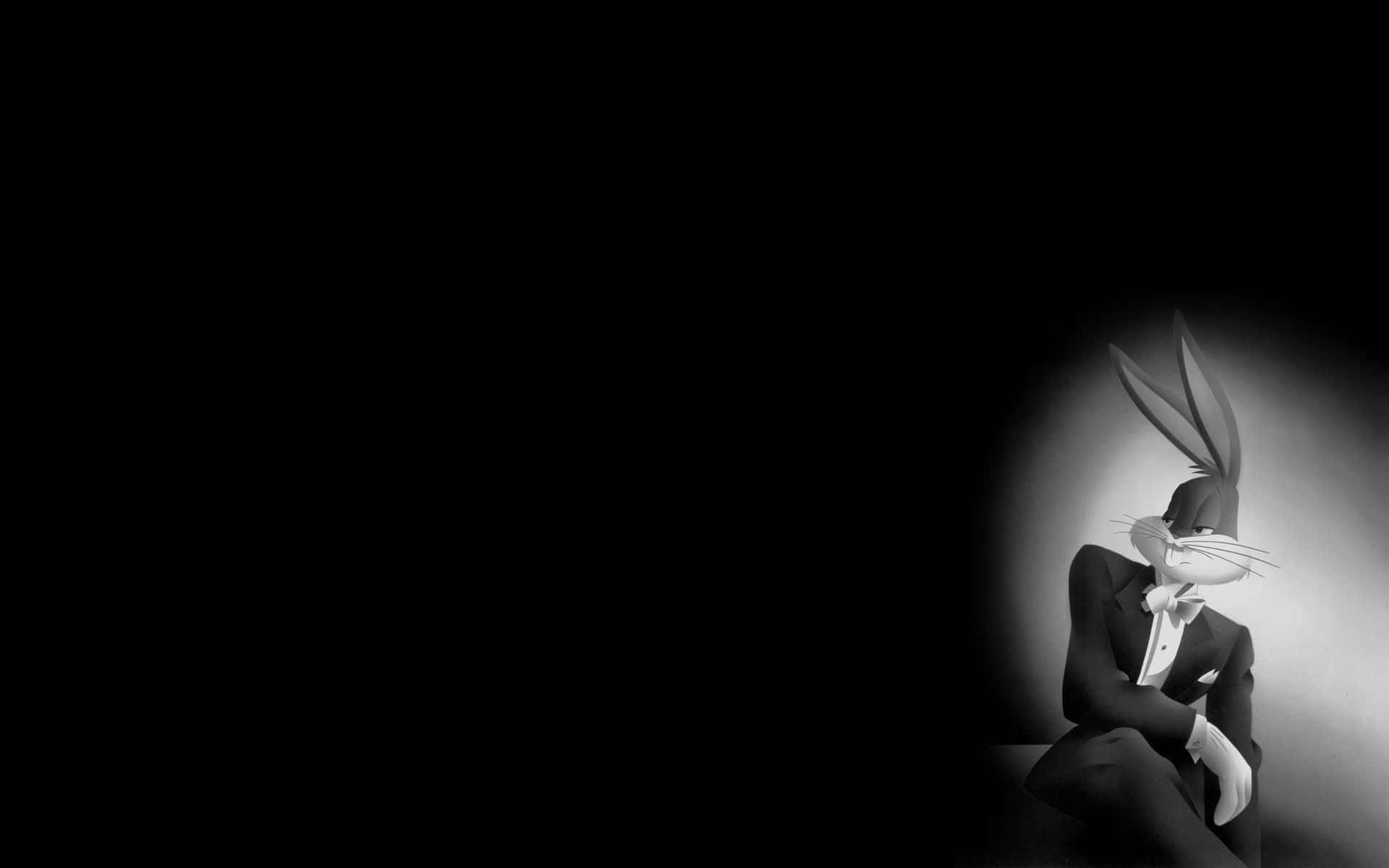 Bugs Bunny, tuxedo, black and white spotlight, Full HD Desktop Wallpaper