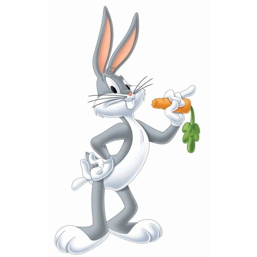 Bugs Bunny, carrot, white background, SD Desktop Wallpaper
