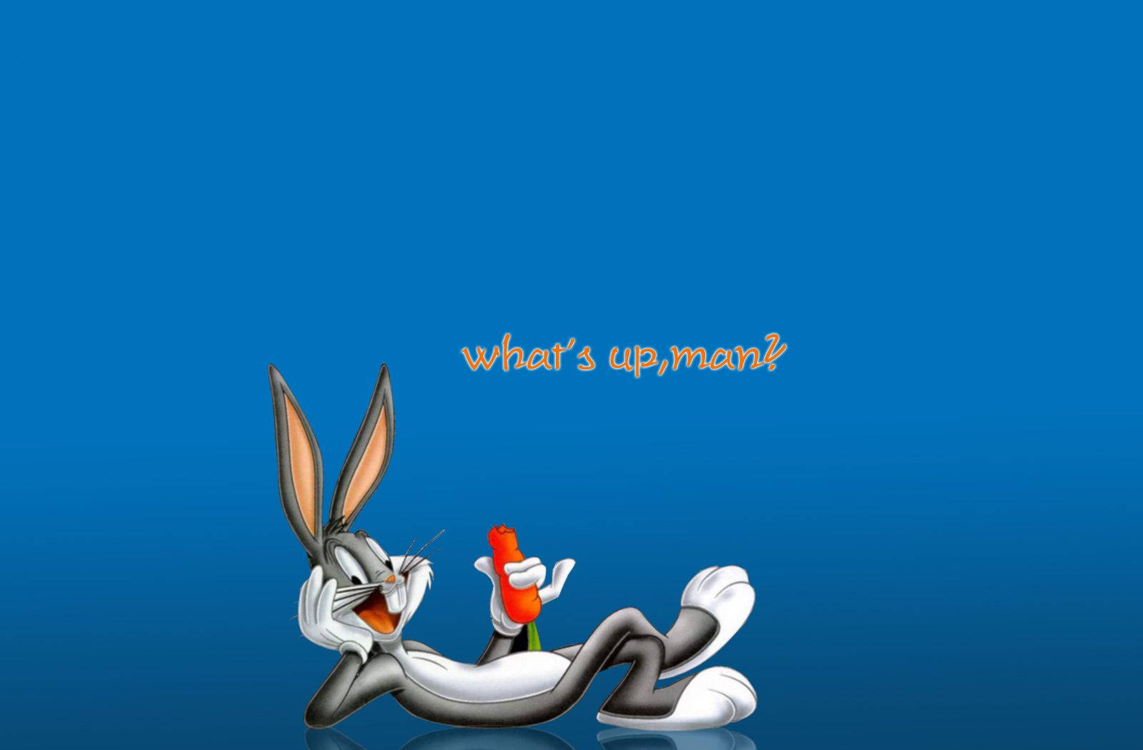 Bugs Bunny, blue gradient background, carrot, HD Desktop Wallpaper