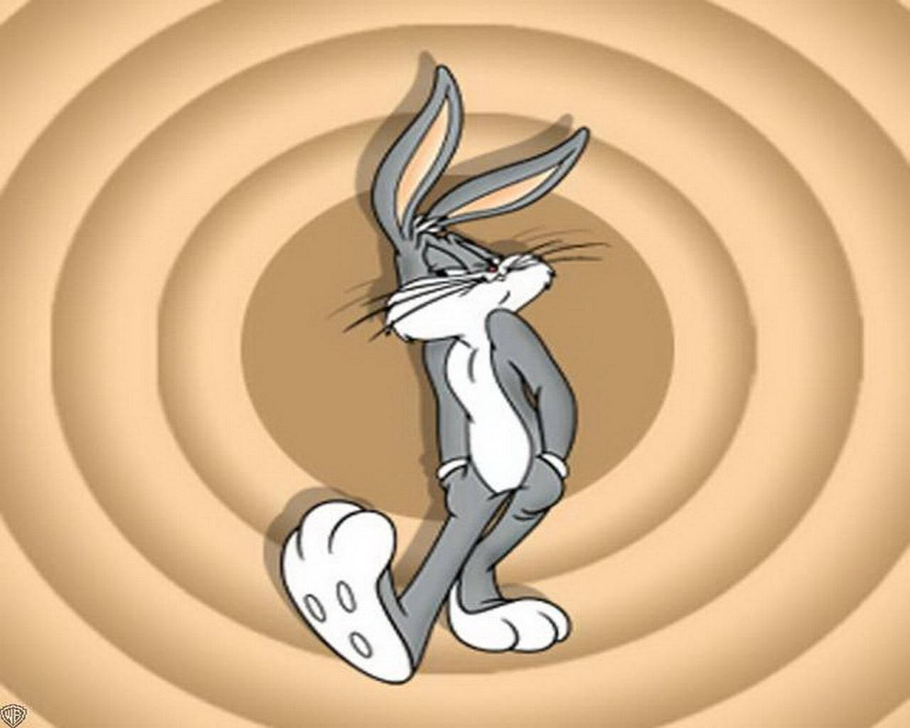 Bugs Bunny, classic cartoon rabbit, hypnotic spiral background, HD Desktop Wallpaper