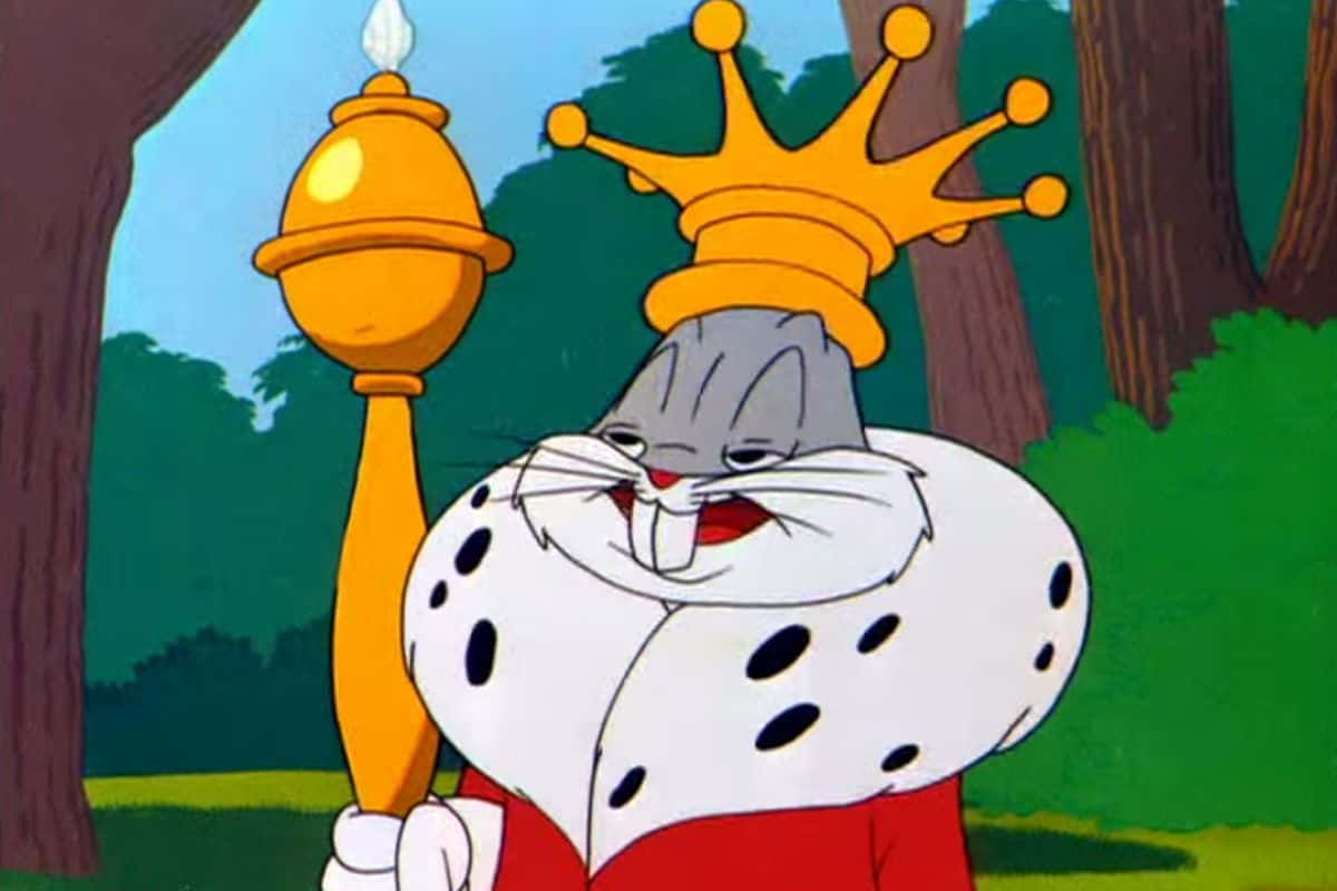 Bugs Bunny, spotted robe, crown, SD Desktop Wallpaper