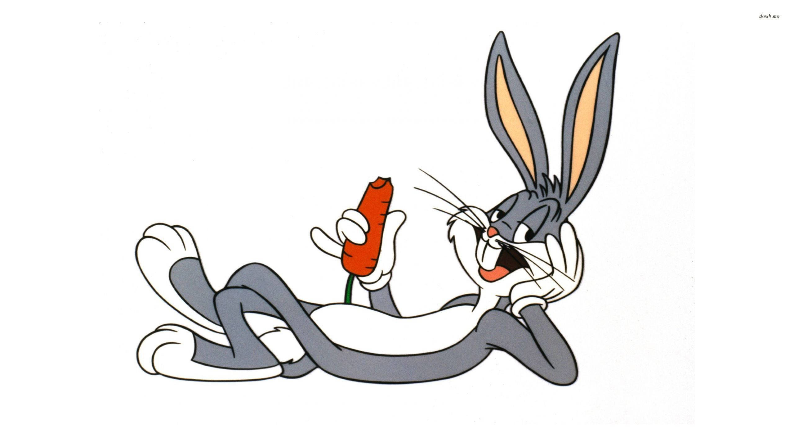 Bugs Bunny, red carrot, mischievous grin, 2K Desktop Wallpaper