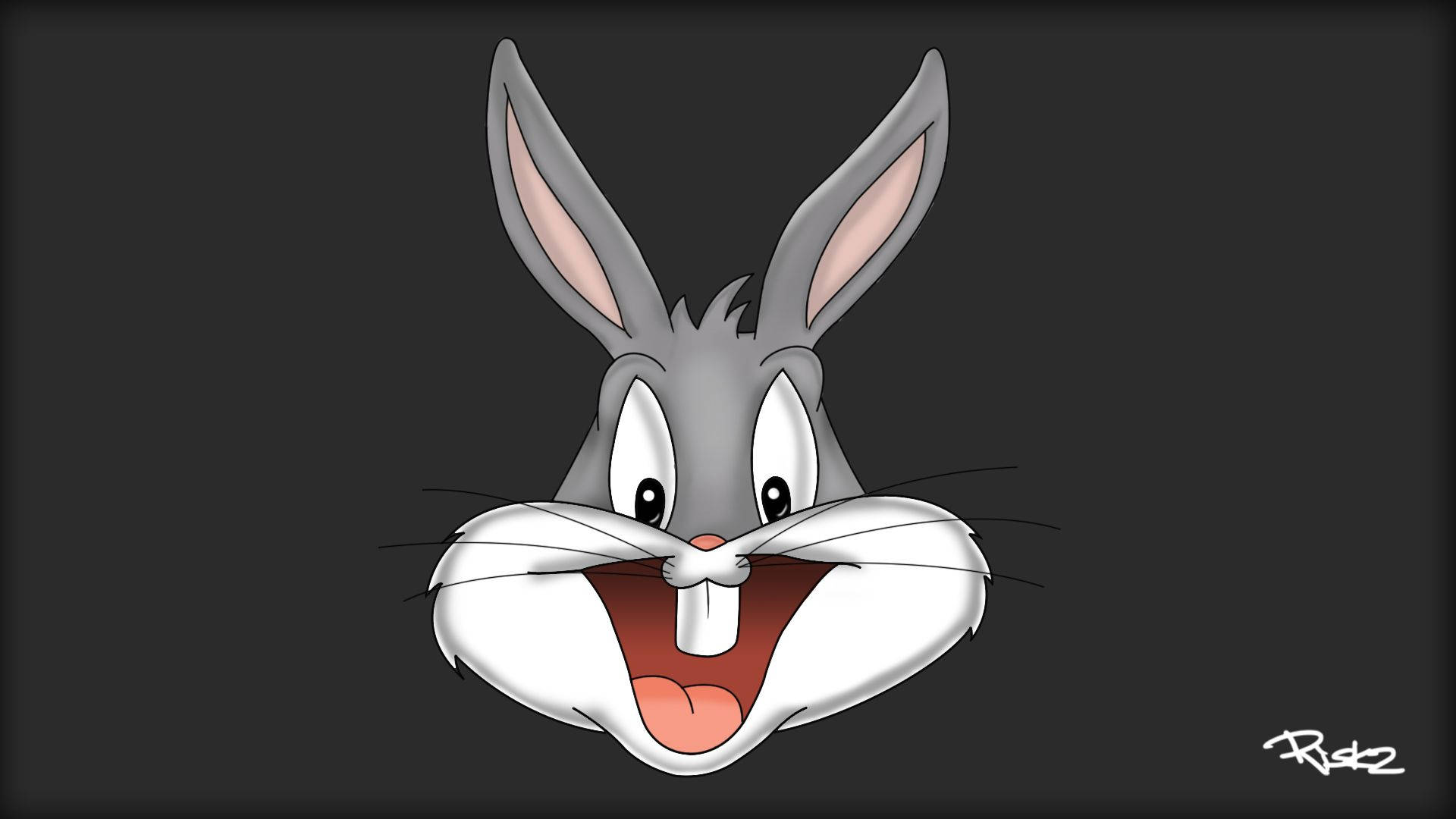 Bugs Bunny, wide eyes, big grin, Full HD Desktop Wallpaper