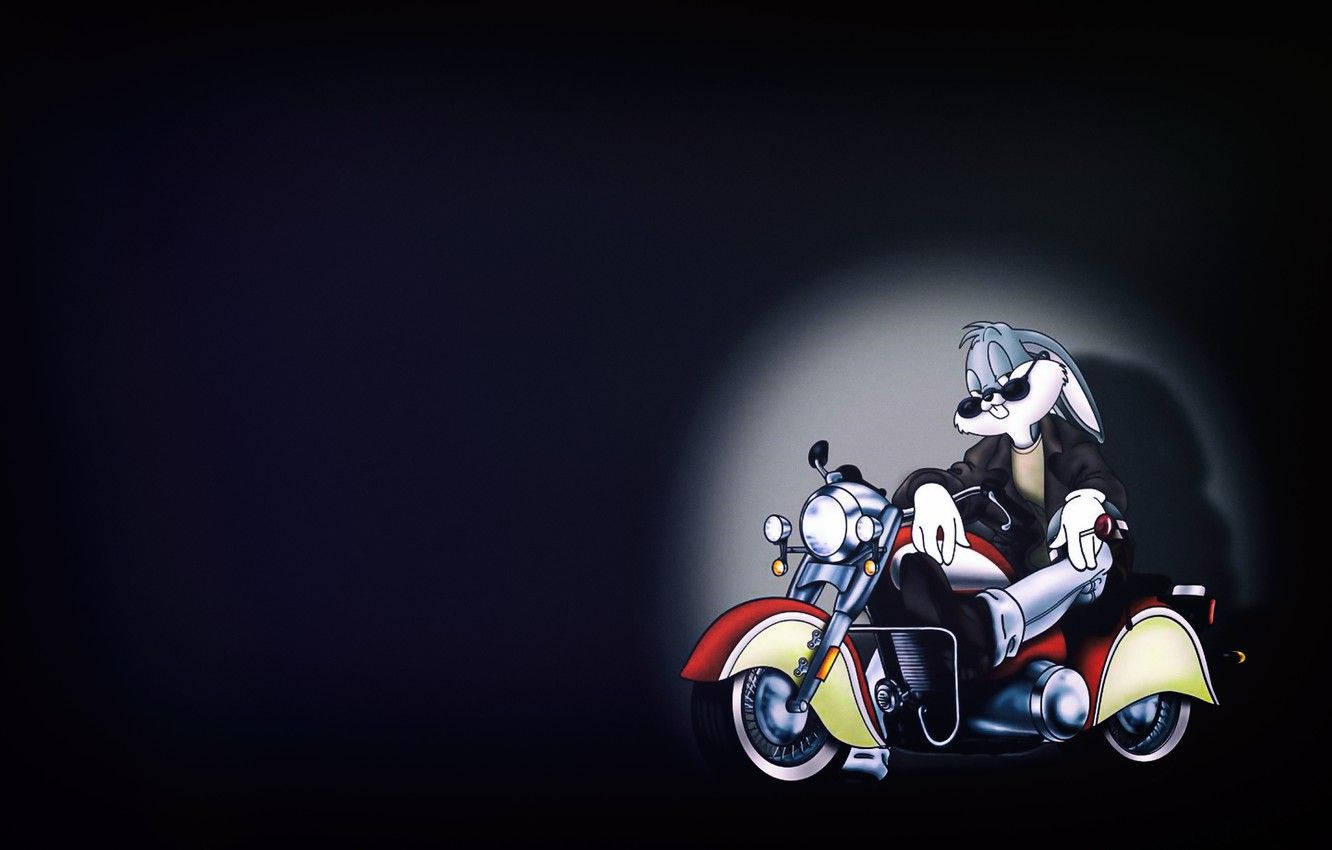 Bugs Bunny, motorcycle, red and yellow, HD Desktop Wallpaper