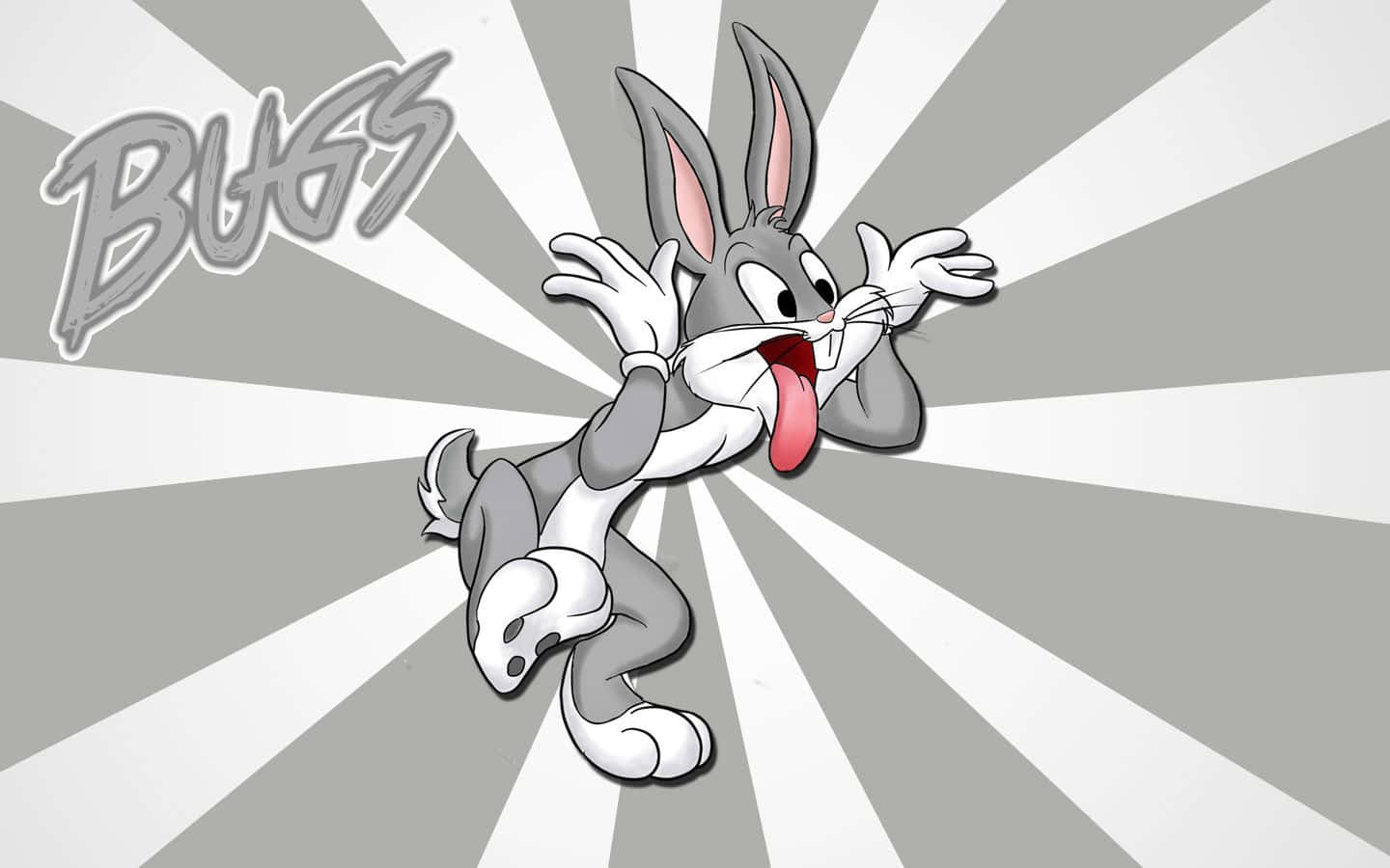 Bugs Bunny, tongue-out, gray and white radial burst background, HD Desktop Wallpaper