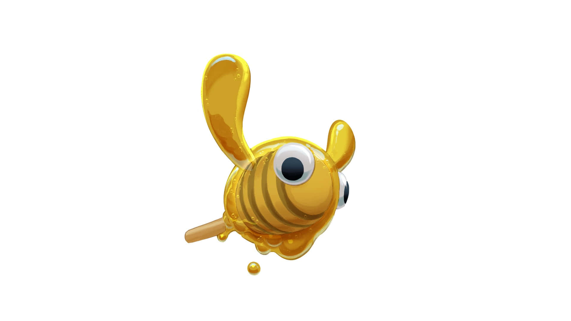 Golden Bugsnax, honey dipper, cartoon bee, Full HD Desktop Wallpaper