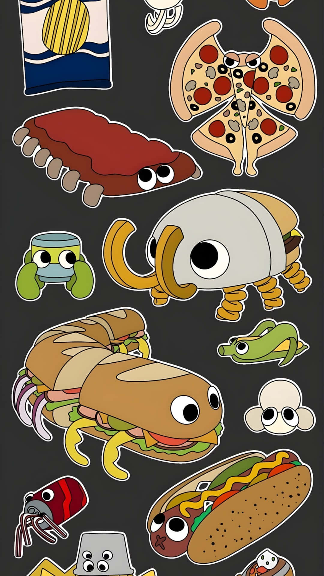 Bugsnax, food creatures, cartoon food characters, Full HD Phone Wallpaper