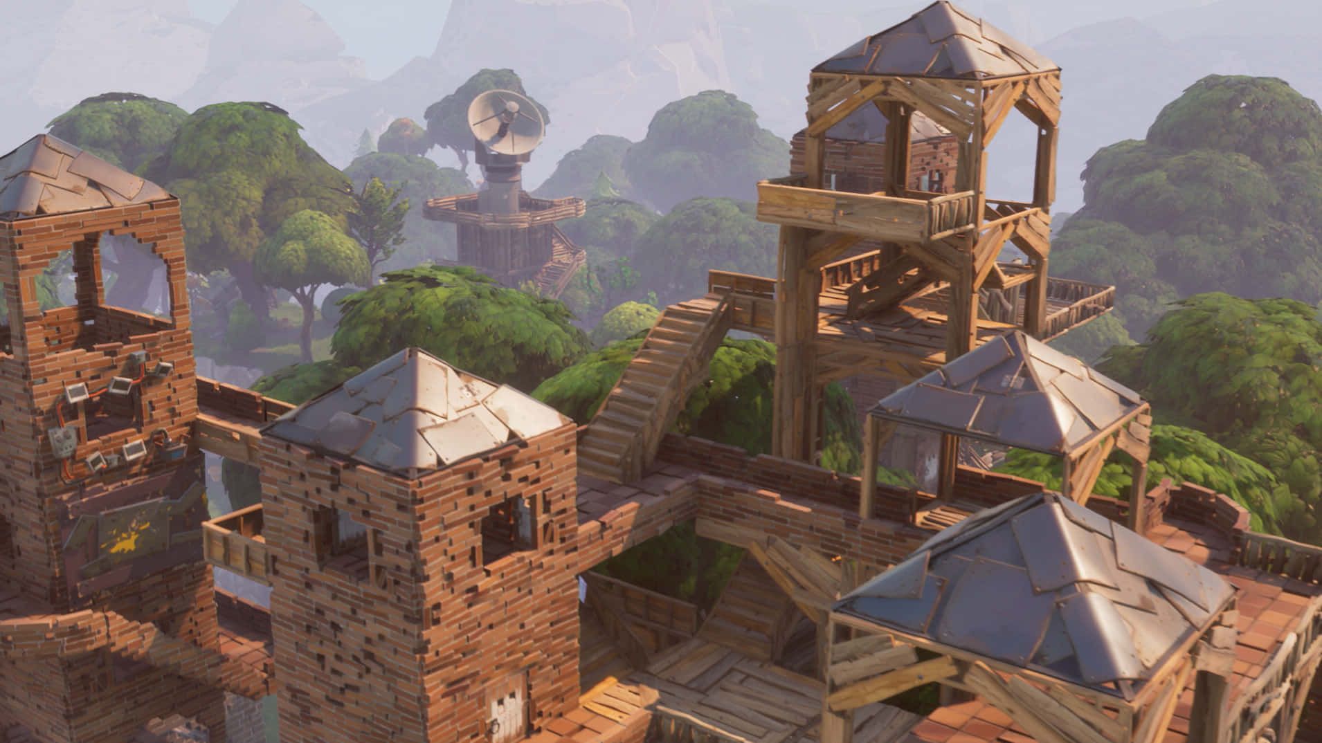 Building Game, wooden fortress, brick towers, HD Desktop Wallpaper