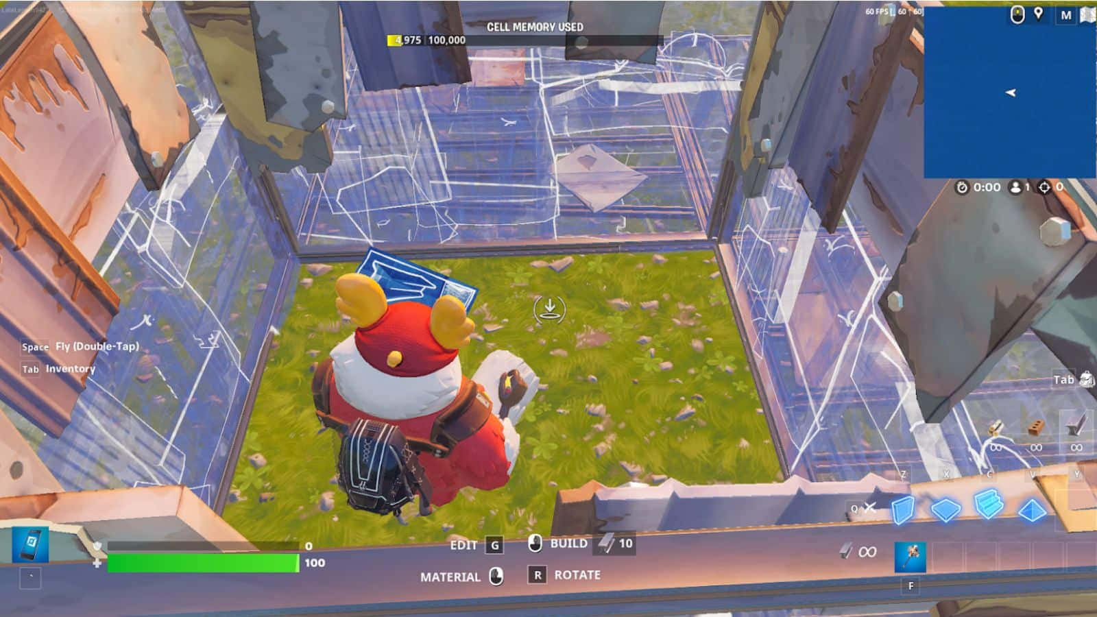 Building Game, red Santa hat, grassy platform, HD Desktop Wallpaper