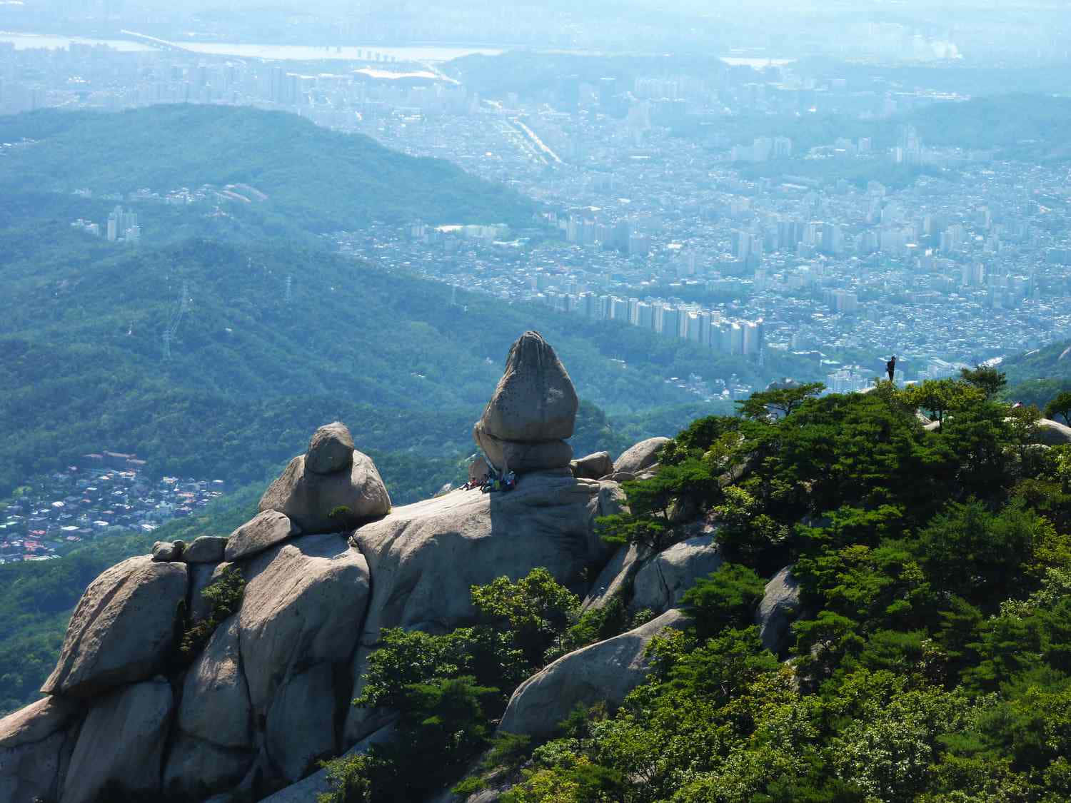 Bukhansan National Park, granite peaks, rocky mountain peak, HD Desktop Wallpaper