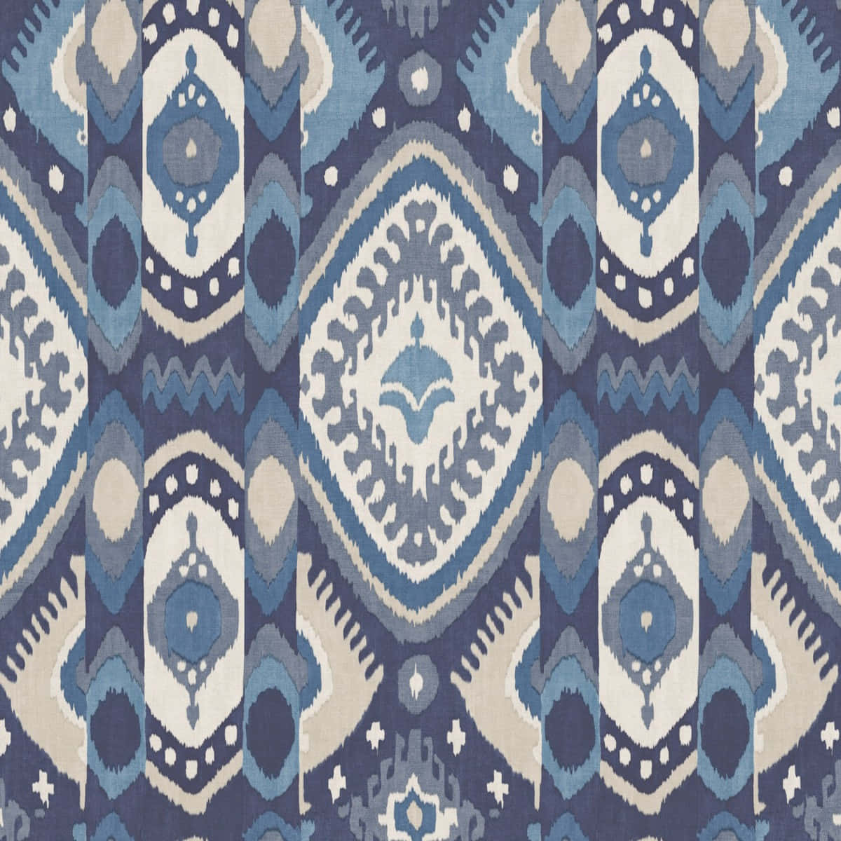 blue bukhara inspired pattern, Elegant Blue Bukhara Inspired Pattern, blue and cream ikat patterned wallpaper, SD Desktop Wallpaper