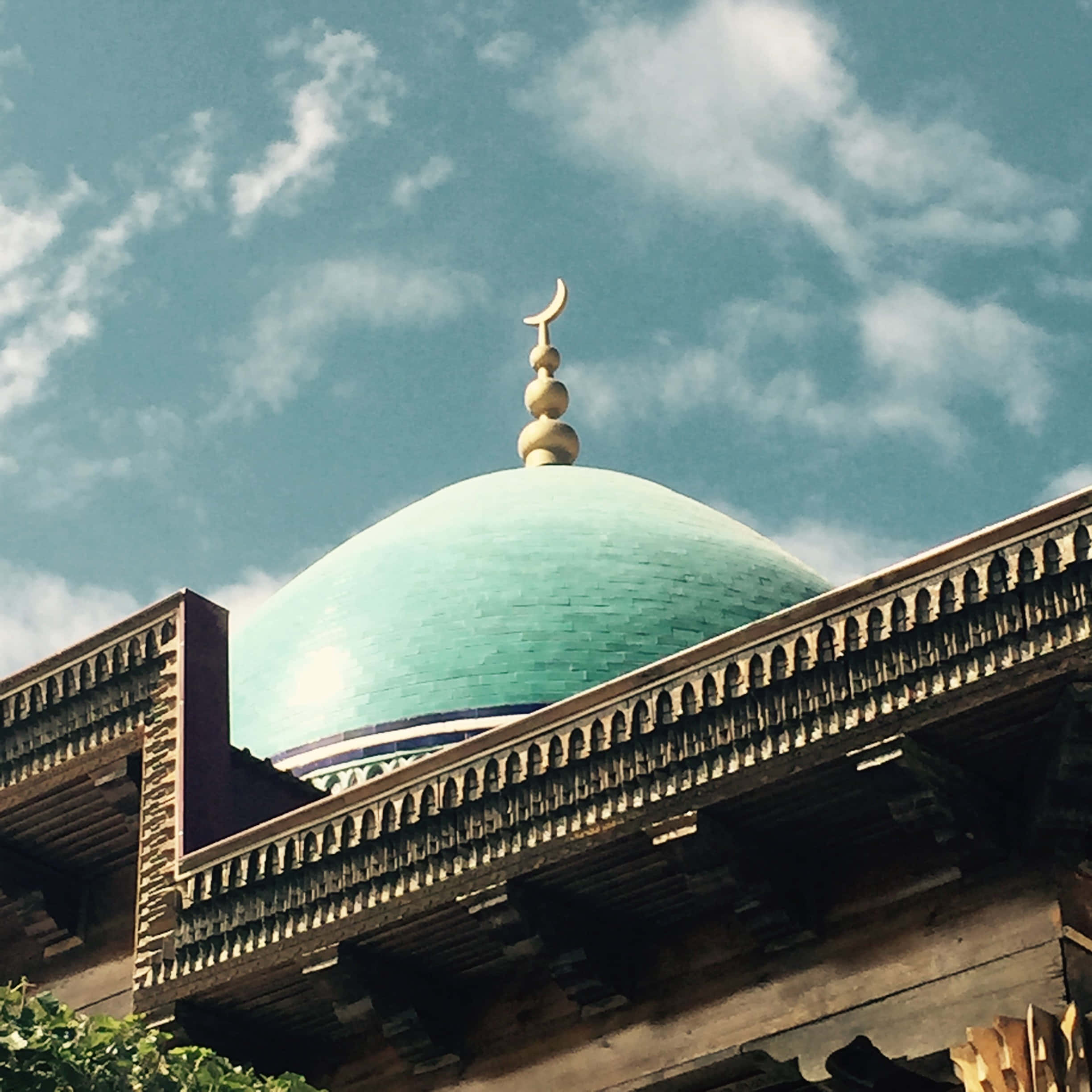 Bukhara, turquoise dome, crescent moon, Full HD Desktop Wallpaper