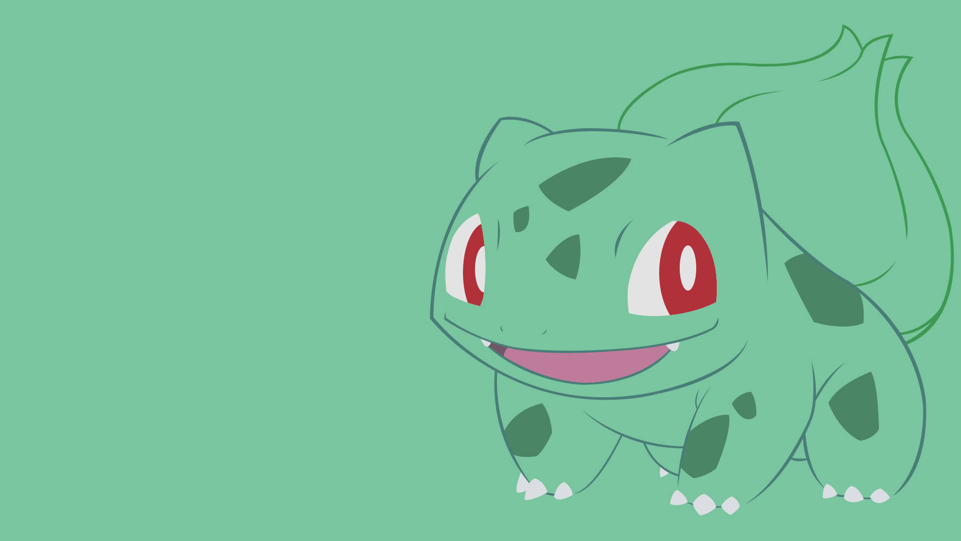 Bulbasaur, red eyes, green spots, Full HD Desktop Wallpaper
