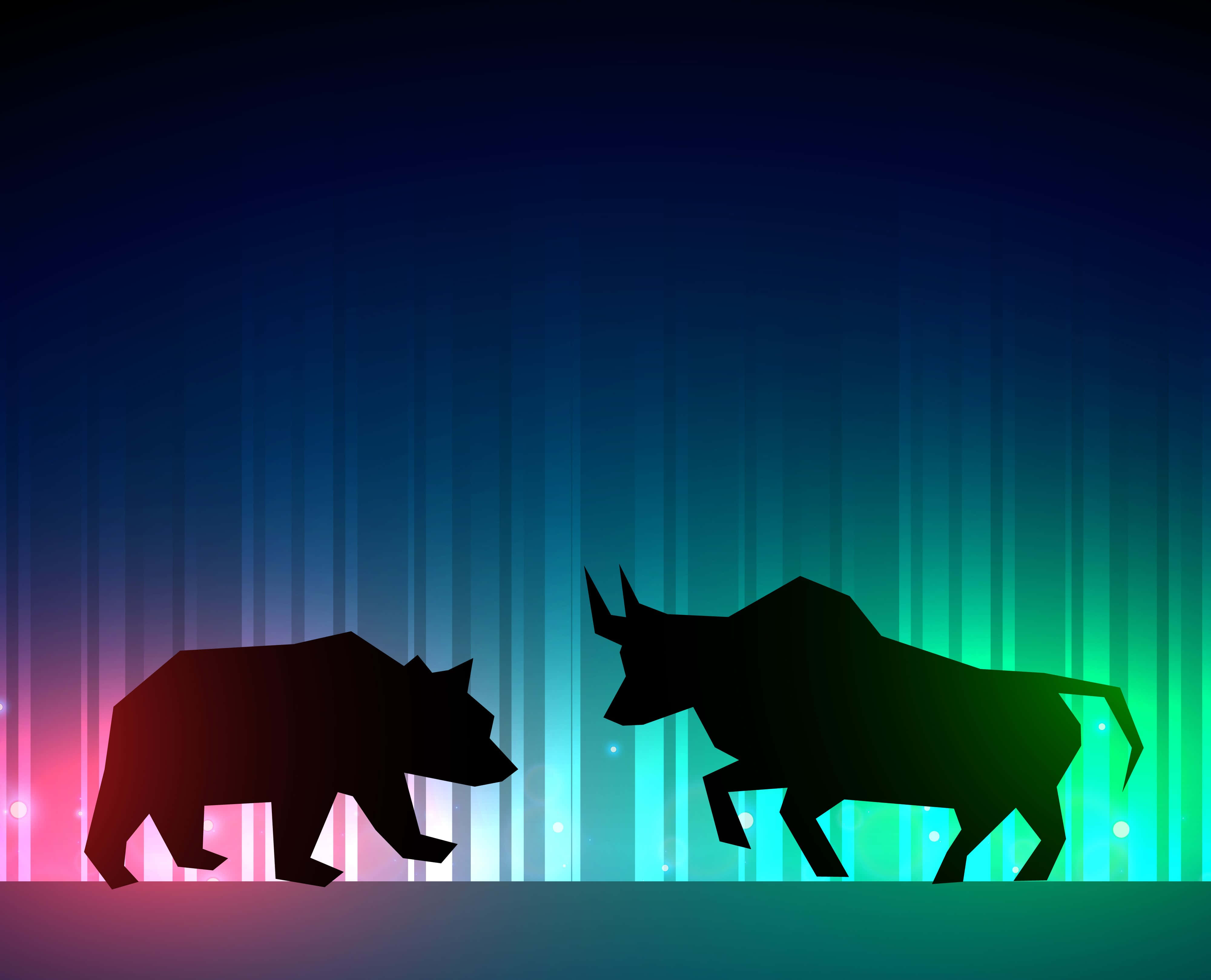 Bull Market, bear, bull, 4K Desktop Wallpaper