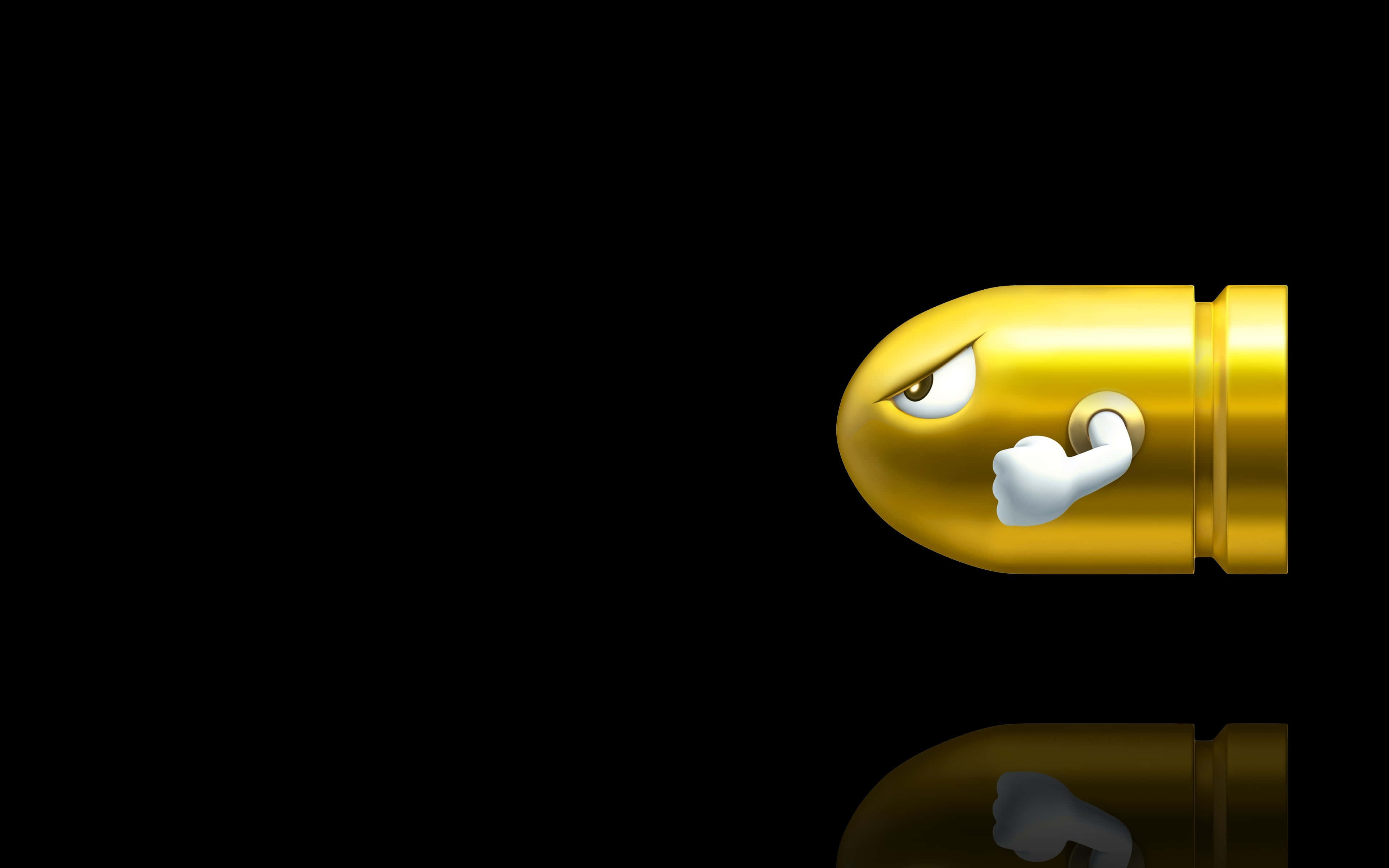 Bullet Bill, golden, angry eye, 4K Desktop Wallpaper