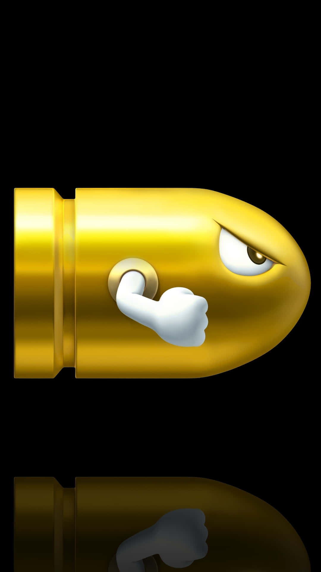 Golden Bullet Bill, white fist, black background, Full HD Phone Wallpaper