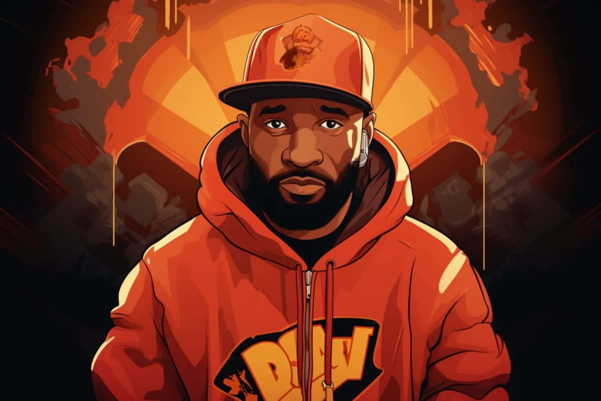 Bun B, orange hoodie, cap, SD Desktop Wallpaper