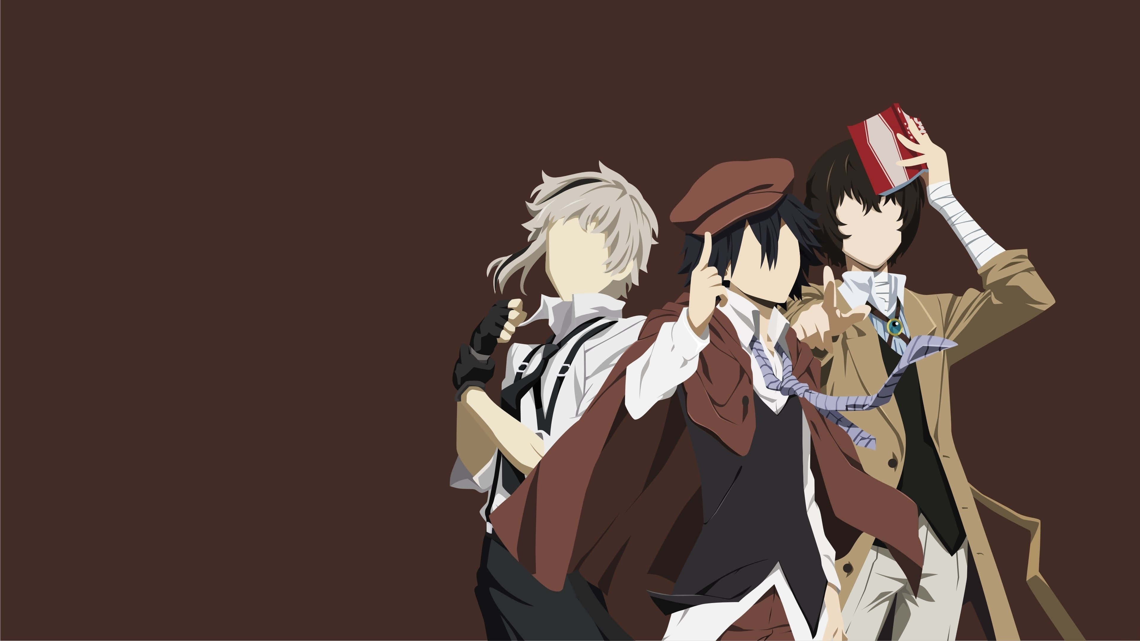 Bungo Stray Dogs, anime characters, vintage attire, 4K Desktop Wallpaper